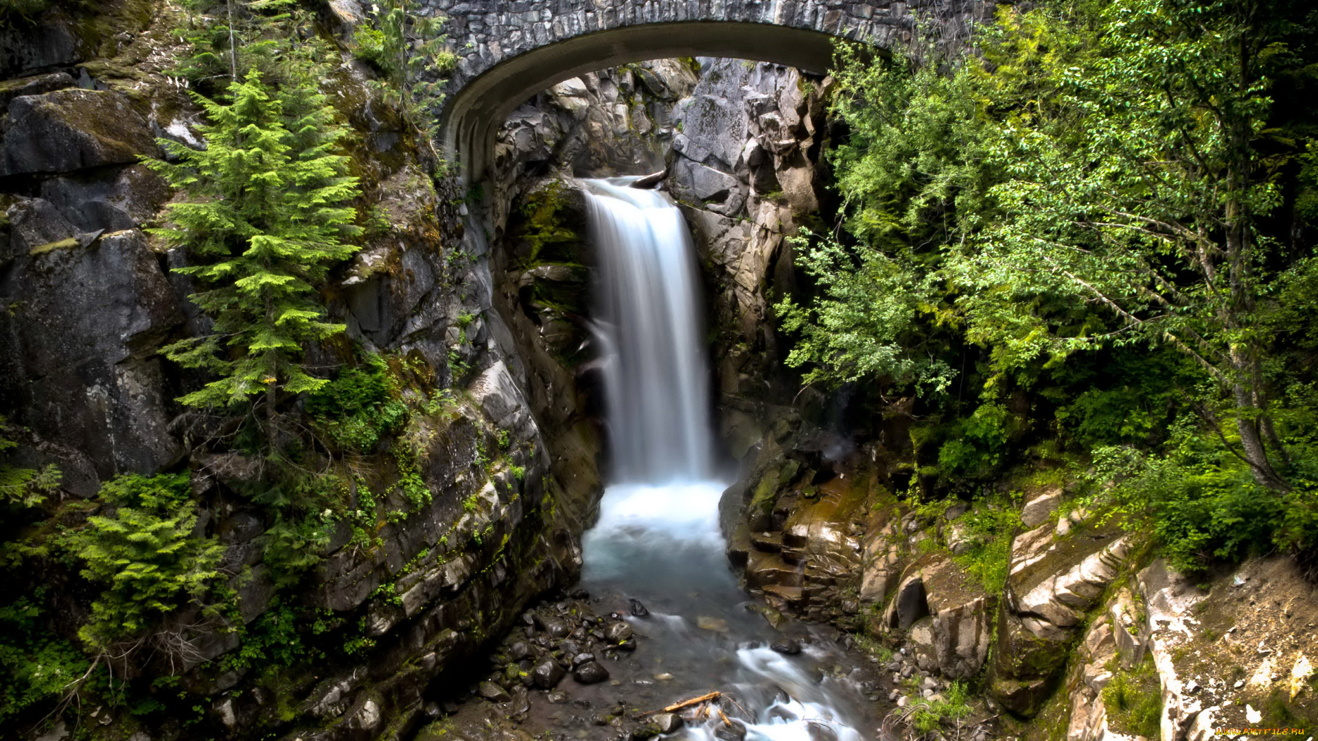 mount, rainier, парк, сша, природа, водопады, горы, водопад