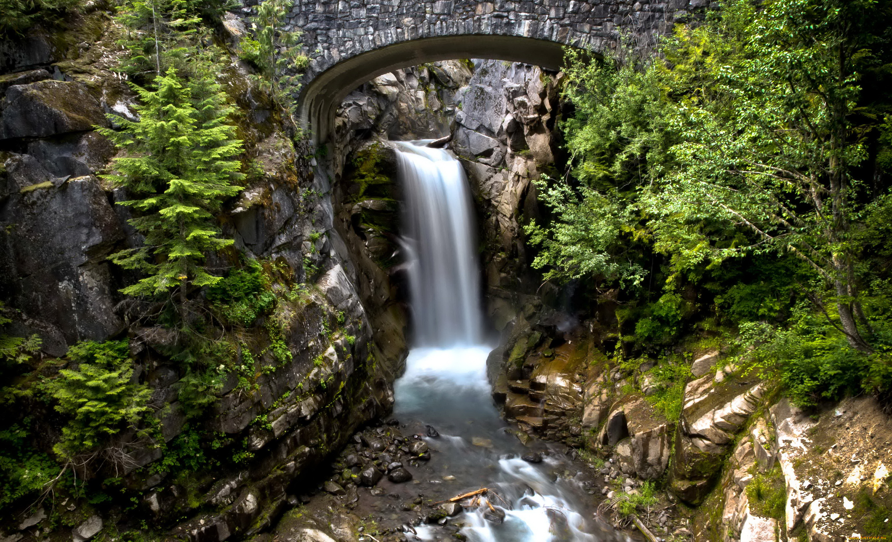 mount, rainier, парк, сша, природа, водопады, горы, водопад