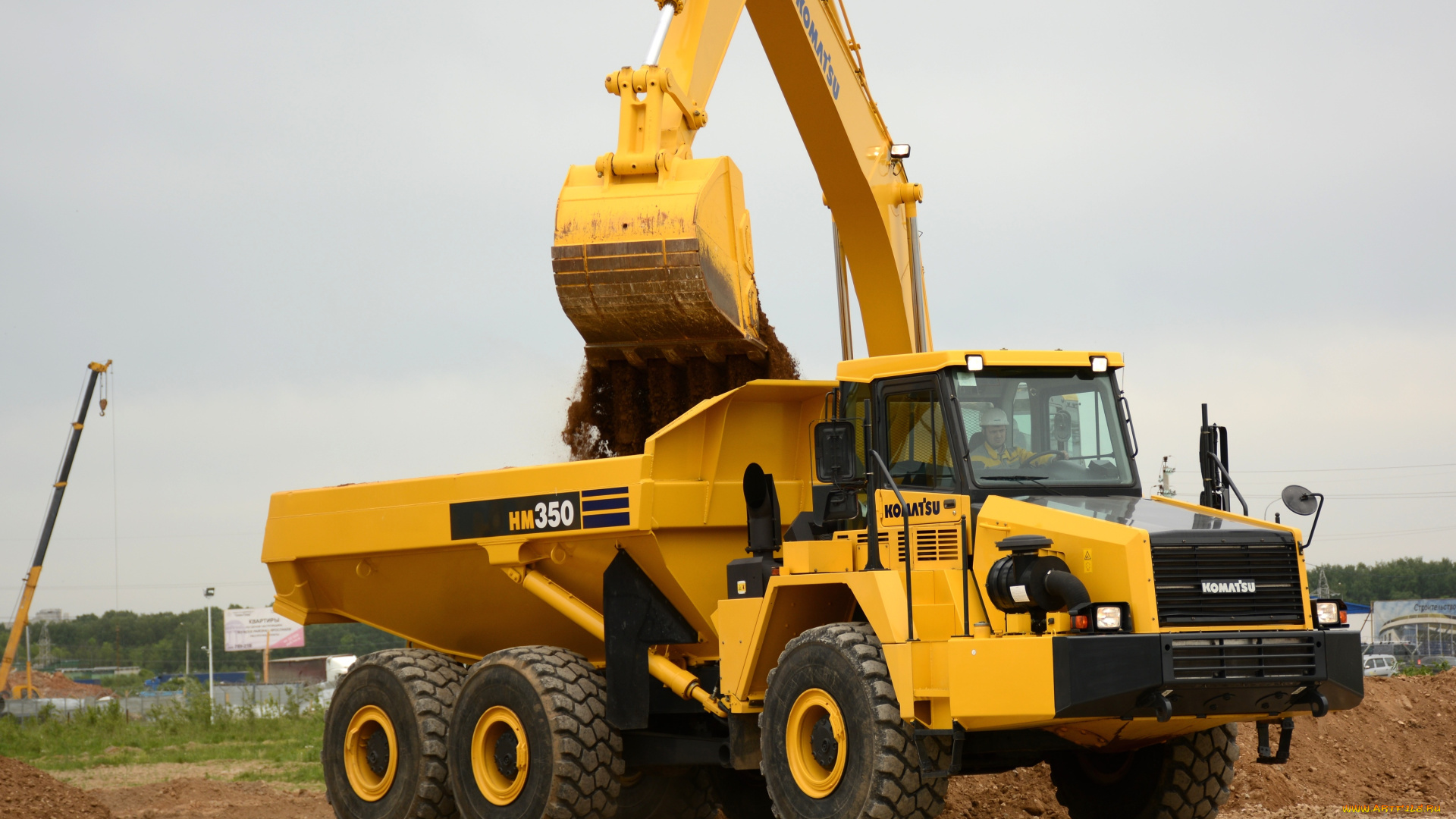 техника, строительная, техника, komatsu, hm350