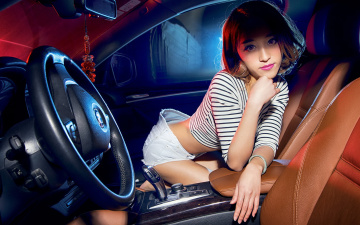 Картинка автомобили -авто+с+девушками азиатка автомобиль фон девушка взгляд