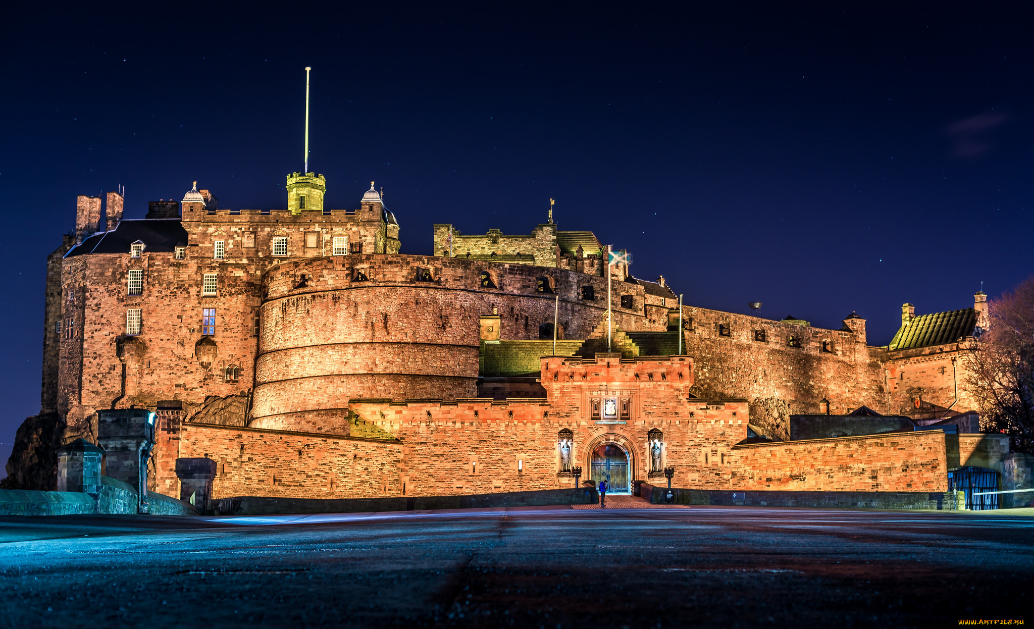 edinburgh, castle, города, эдинбург, , шотландия, замок, ночь