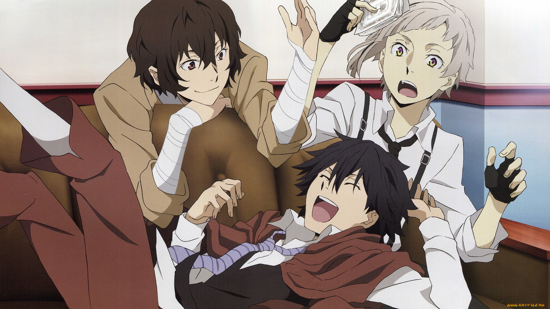 аниме, bungou, stray, dogs, парни