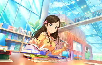 Картинка аниме idolm@ster фон взгляд девушка