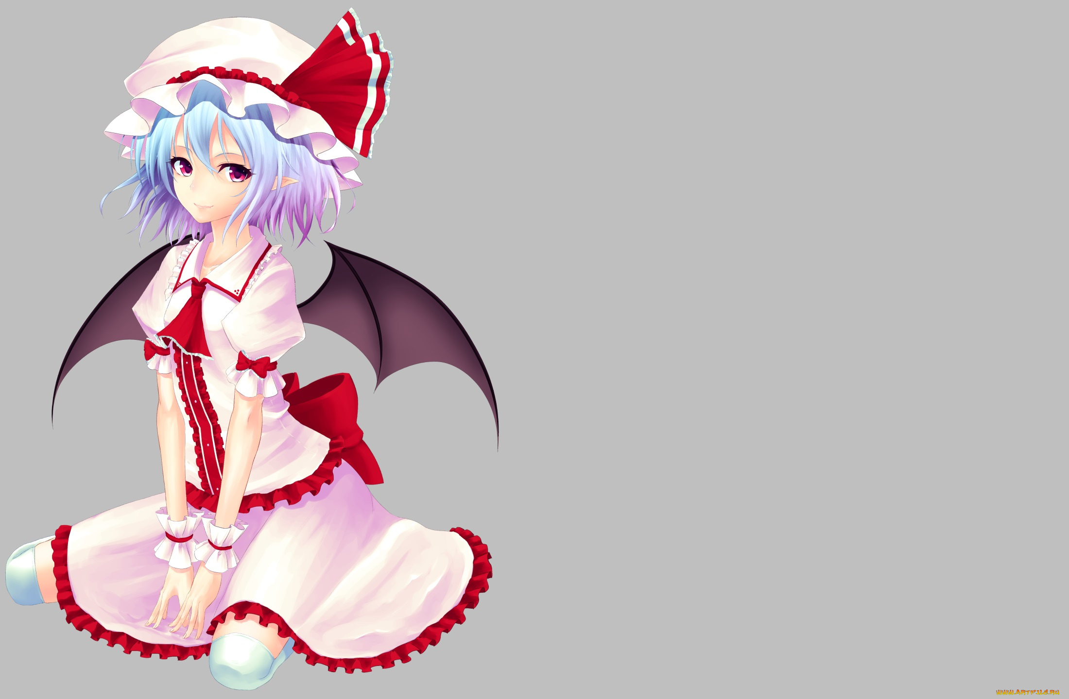 аниме, touhou, девушка, фон, взгляд