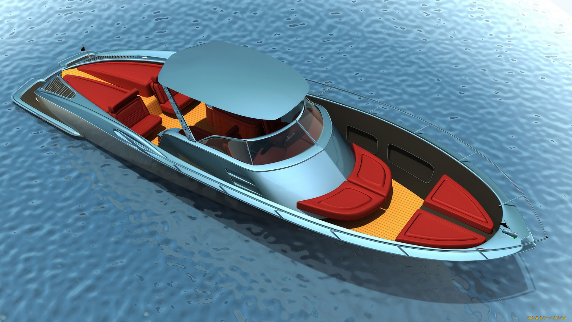 1963, chevrolet, corvette, open, boat, design, by, bo, zolland, корабли, 3d