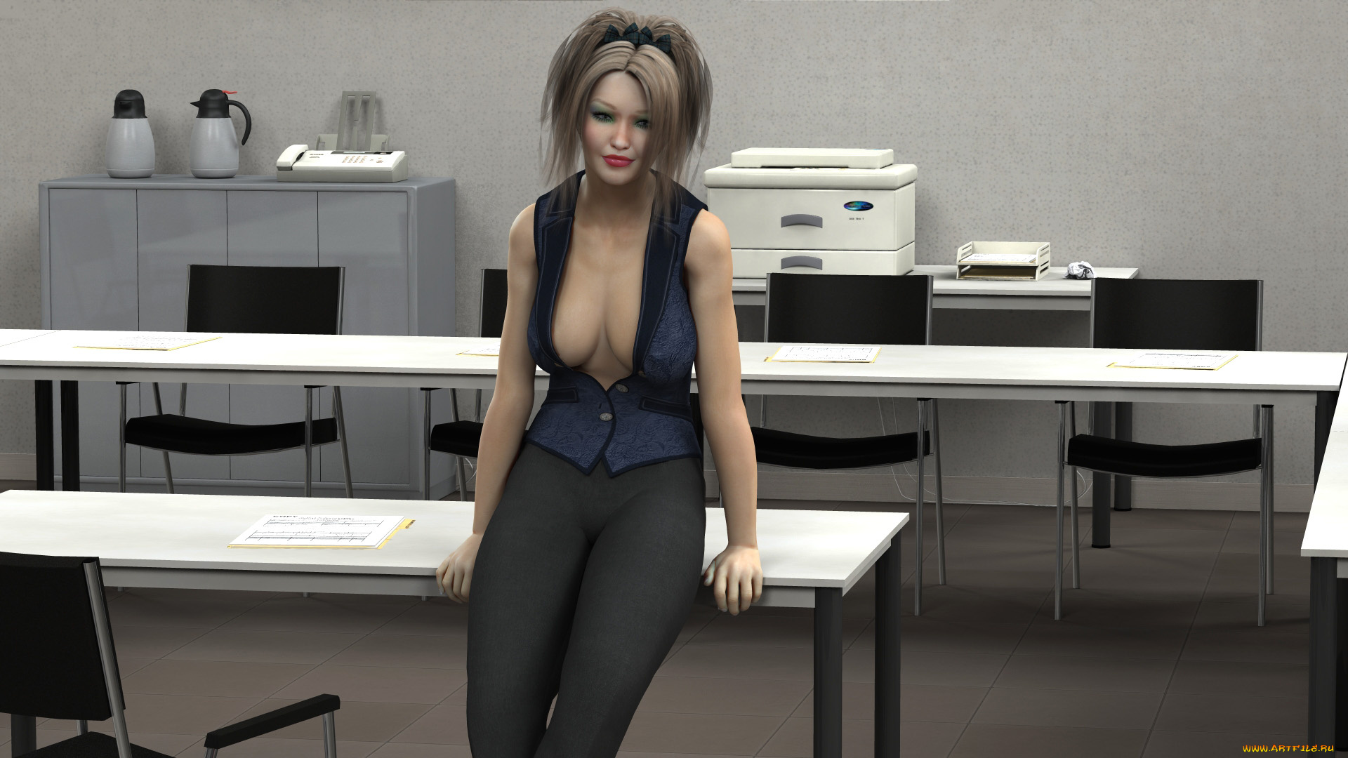 businesswoman, 3д, графика, people, , люди, девушка, взгляд, офис