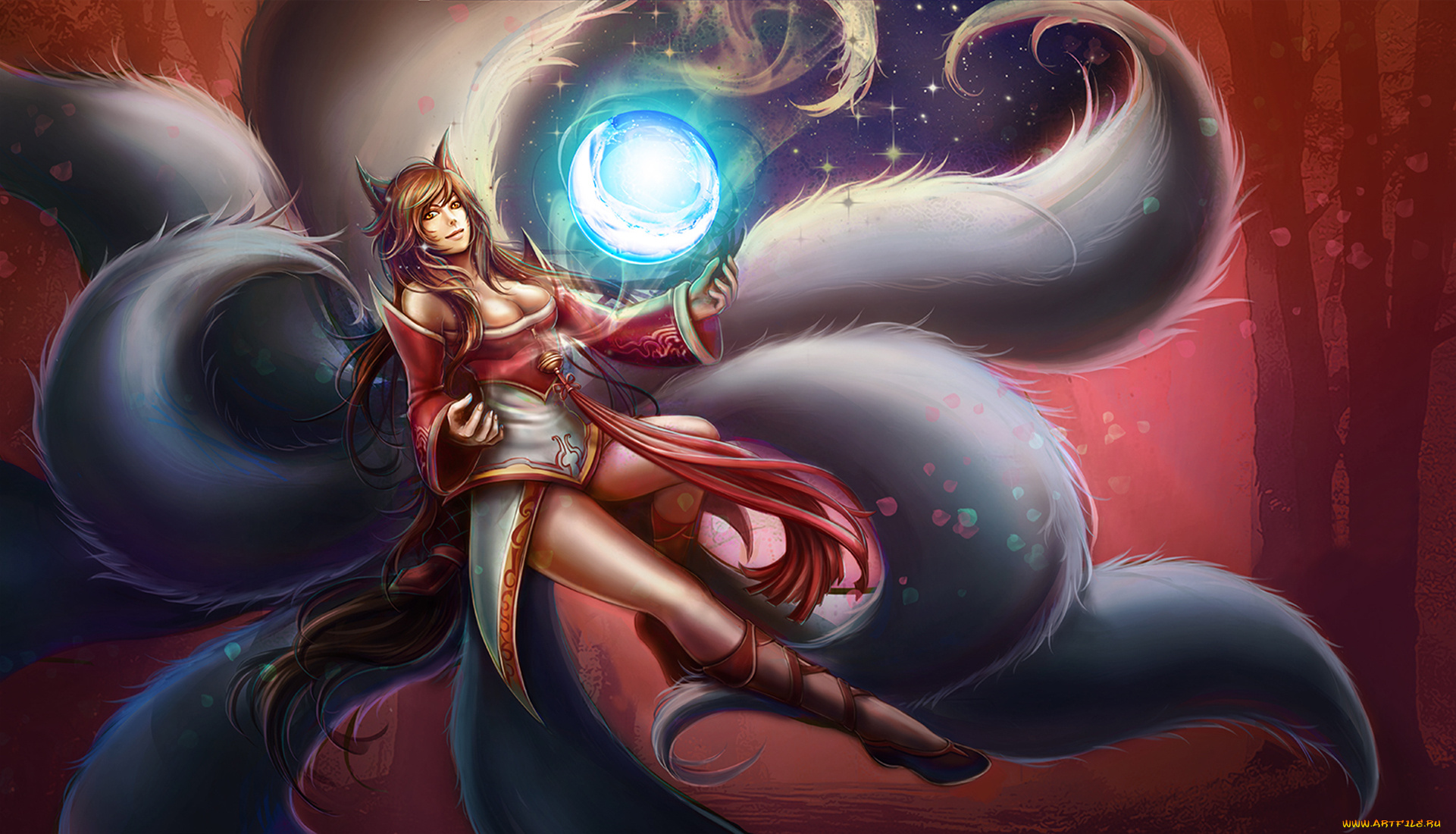 фэнтези, существа, league, of, legends, the, nine-tailed, fox, ahri