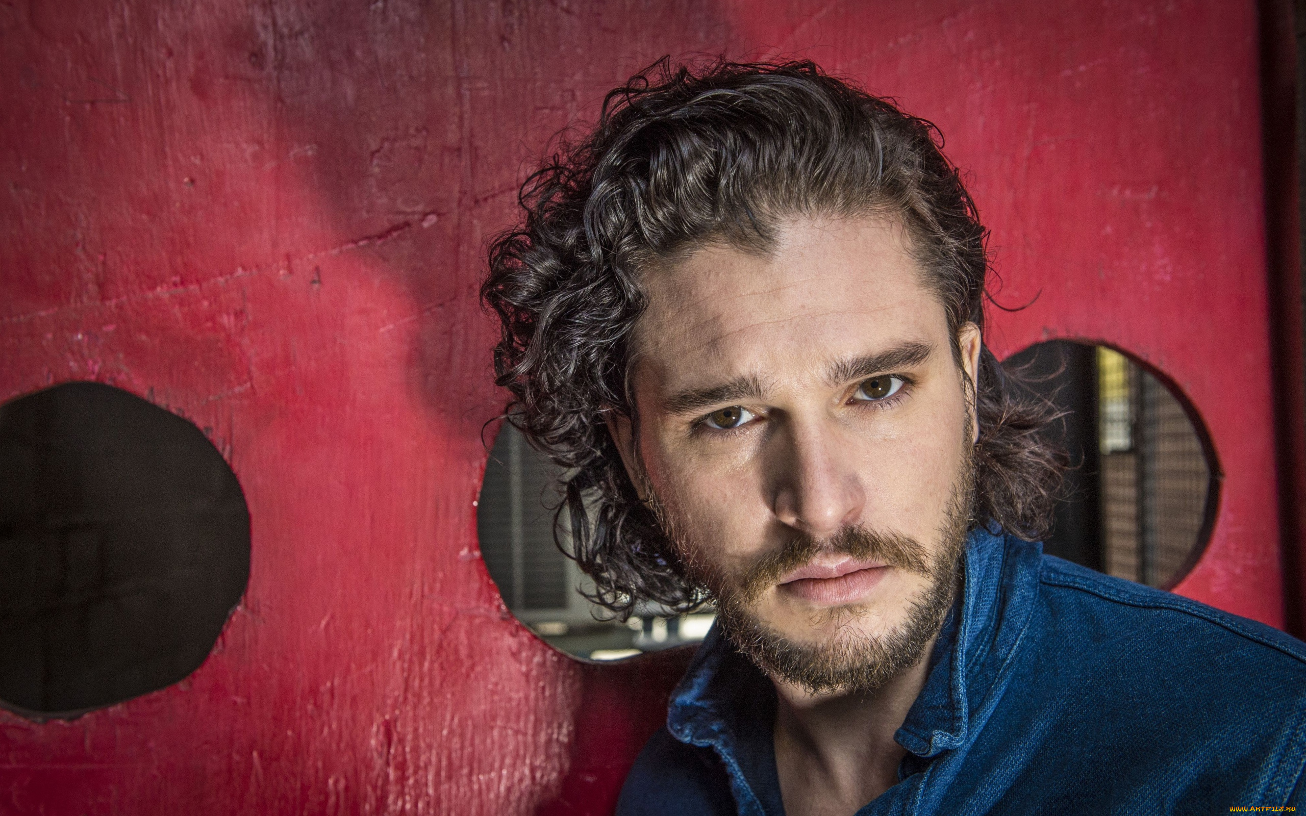 мужчины, kit, harington, бородка, локоны