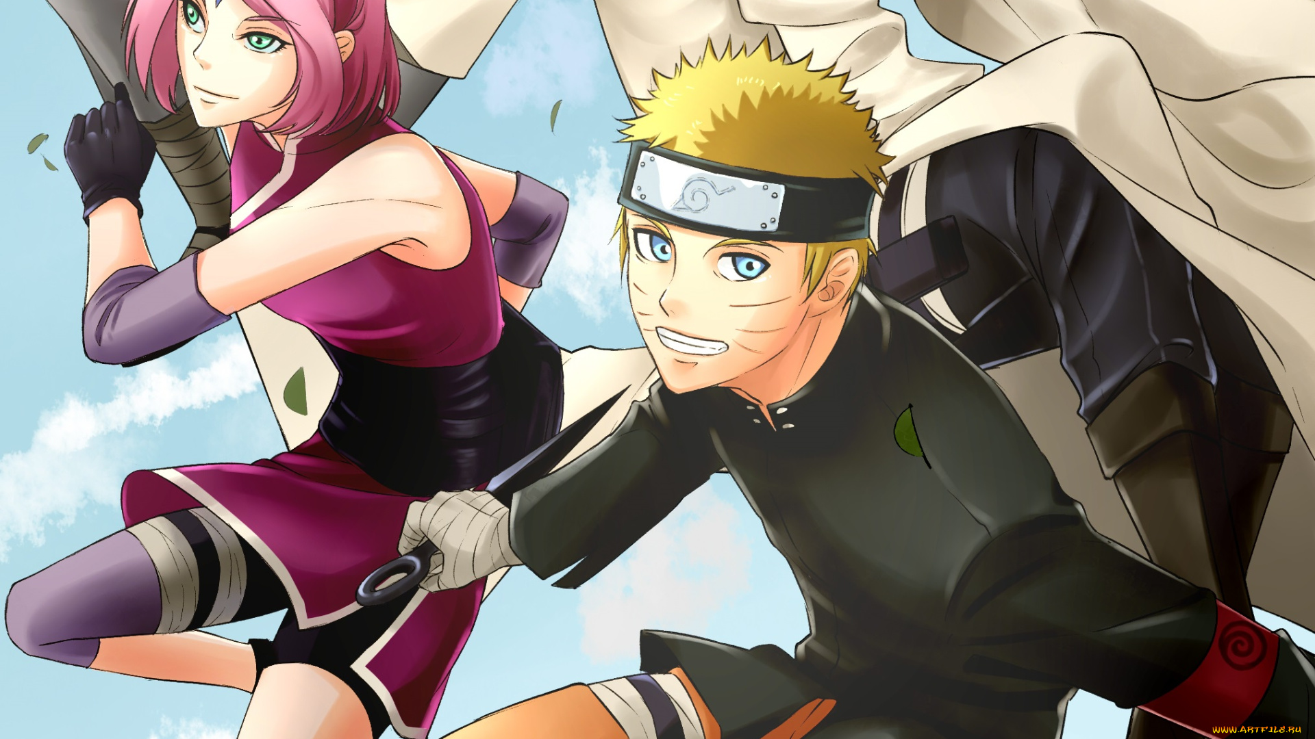 аниме, naruto, team, 7