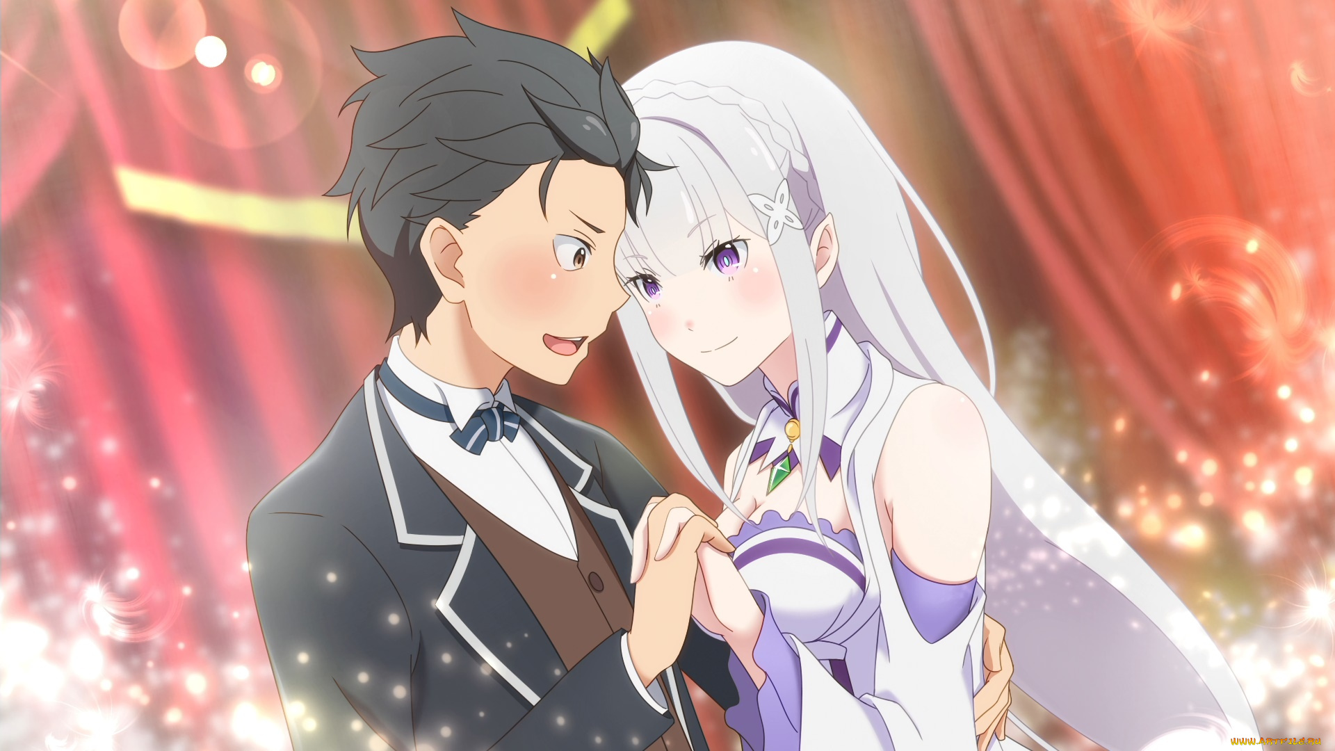 аниме, re, , zero, kara, hajimeru, isekai, seikatsu, фон, девушка, взгляд