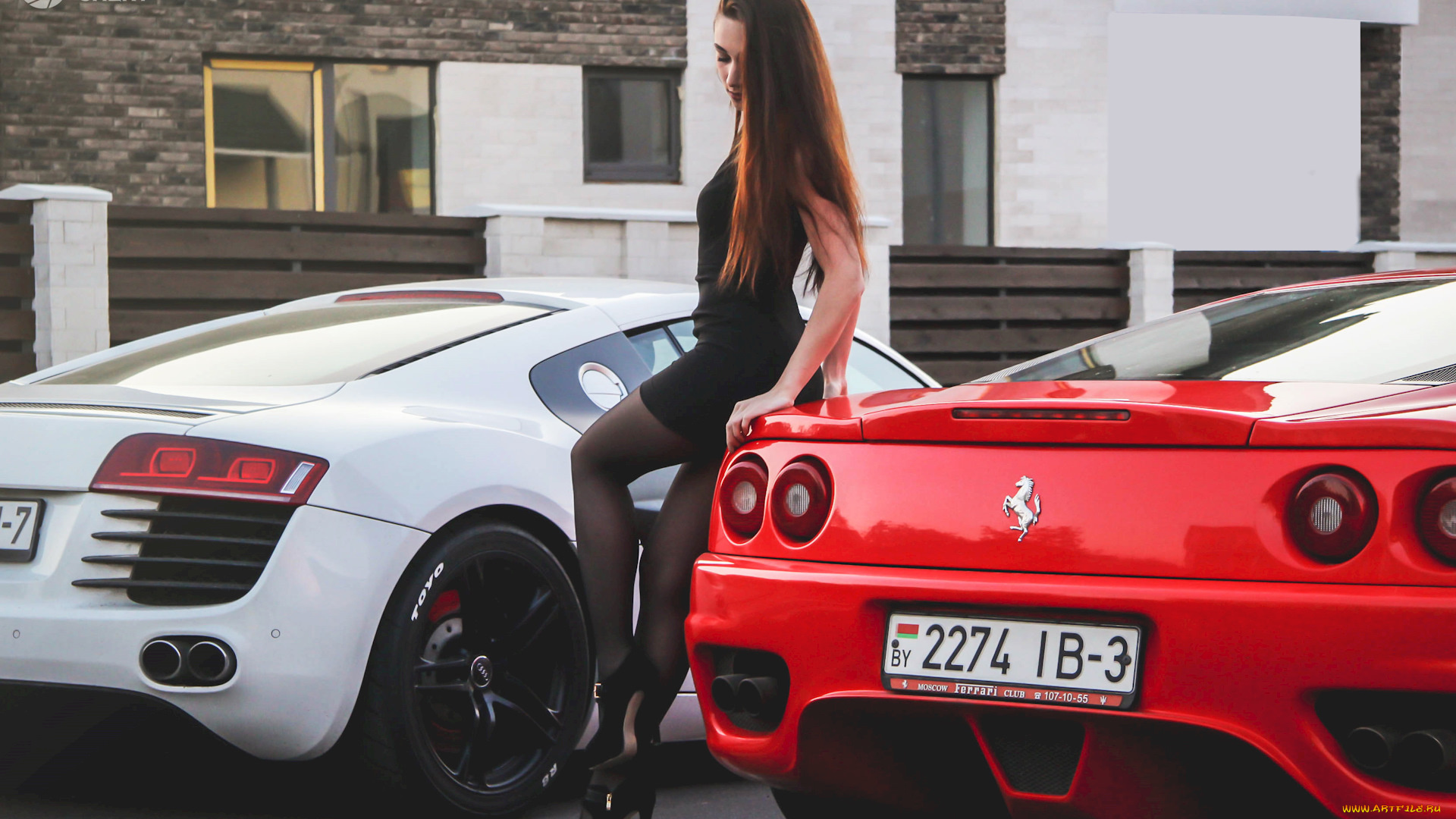 auto, girl, 14, автомобили, -авто, с, девушками, auto, ferrari, girl, красный