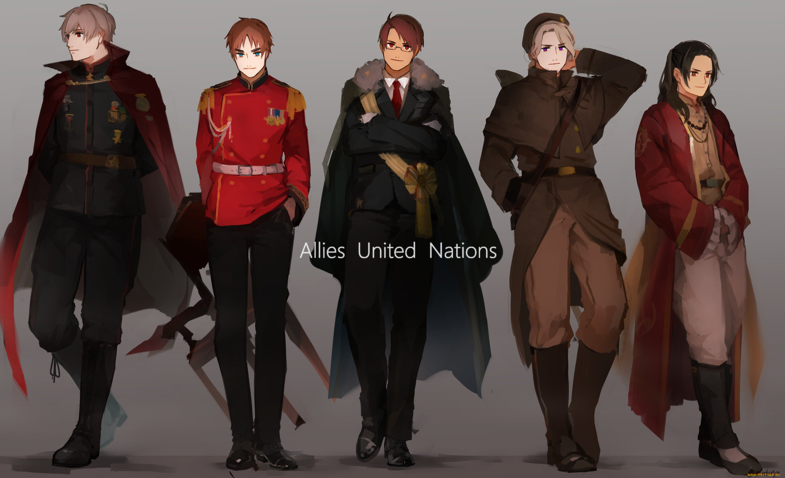 аниме, hetalia, , axis, powers, хеталия, и, страны, оси