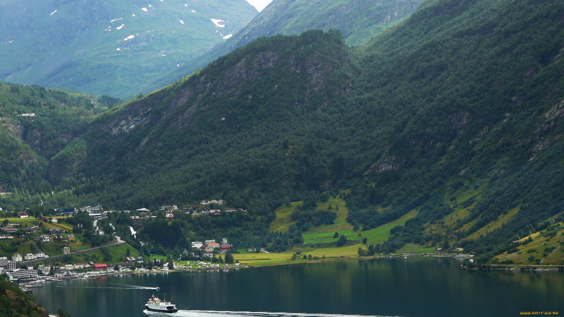 geiranger, fjord, norway, природа, горы, озеро