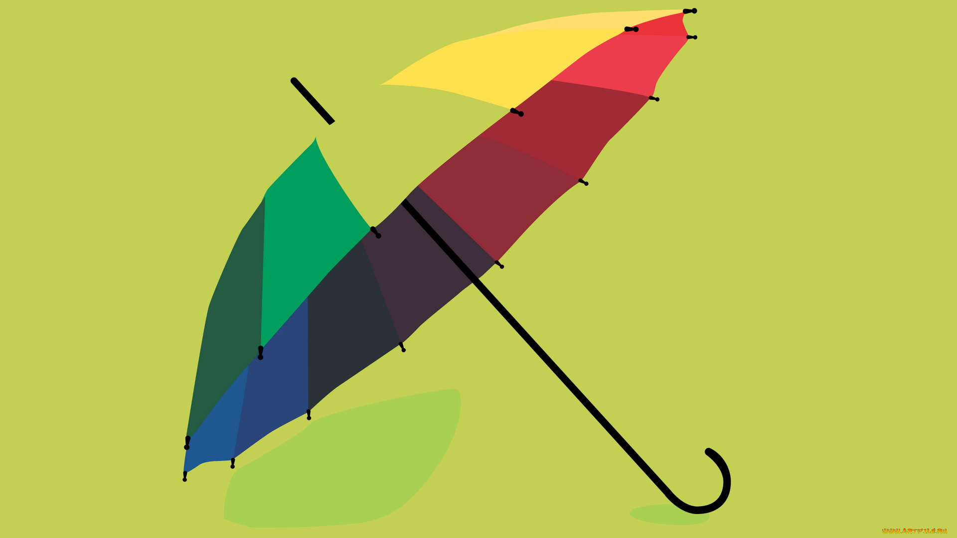 векторная, графика, зонтик