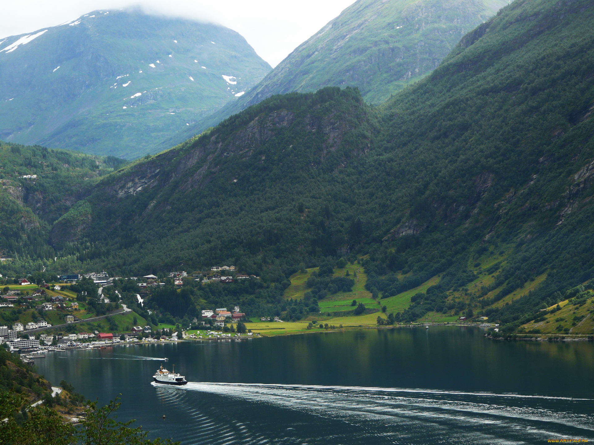 geiranger, fjord, norway, природа, горы, озеро