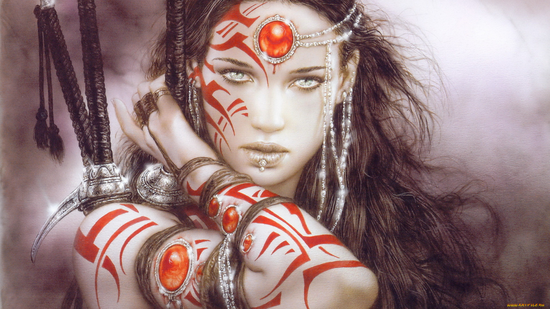 фэнтези, _luis, royo, jewels, luis, royo, piercing, girl