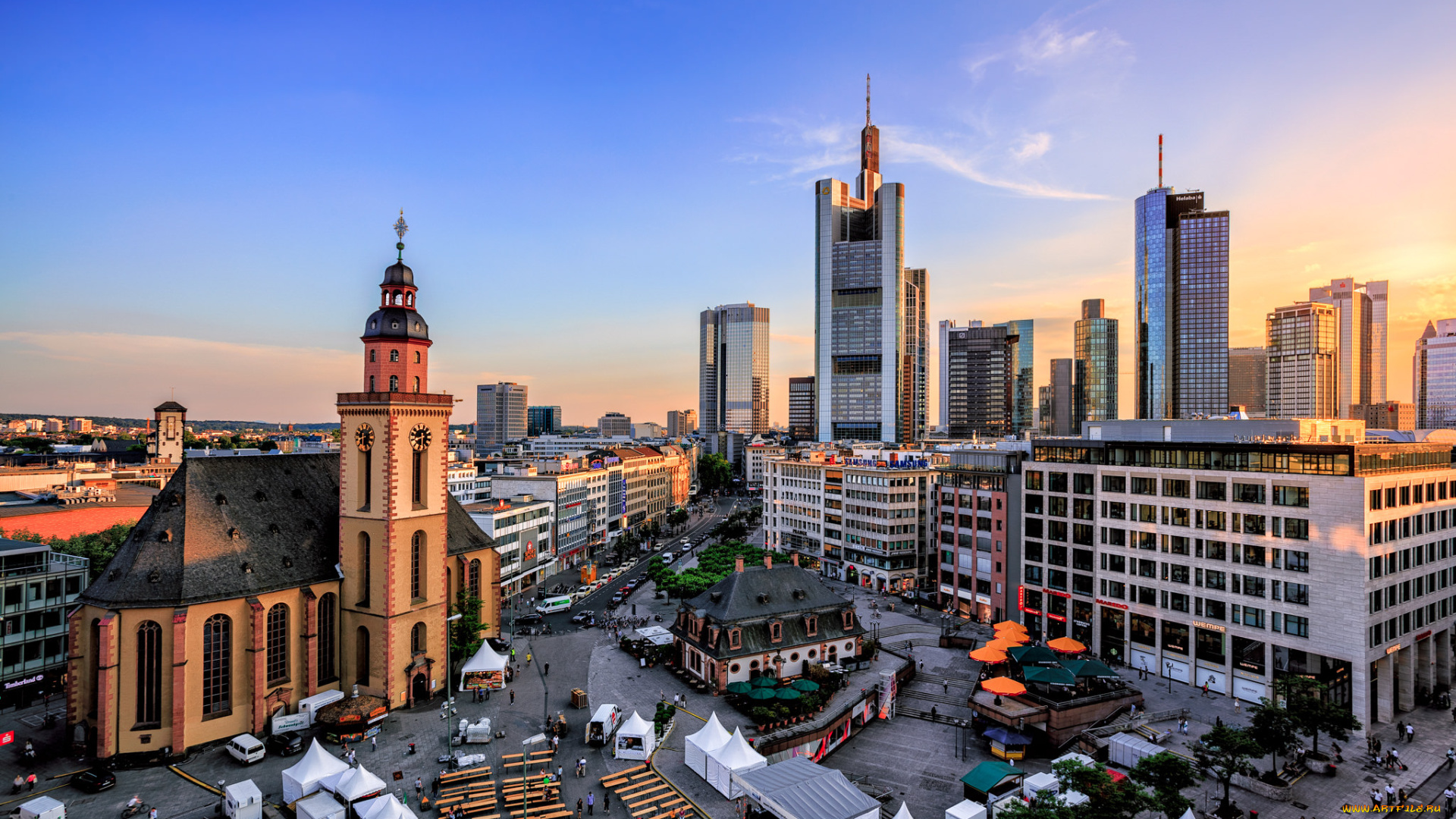 frankfurt, города, франкфурт-на-майне, , германия, здания, площадь, церковь