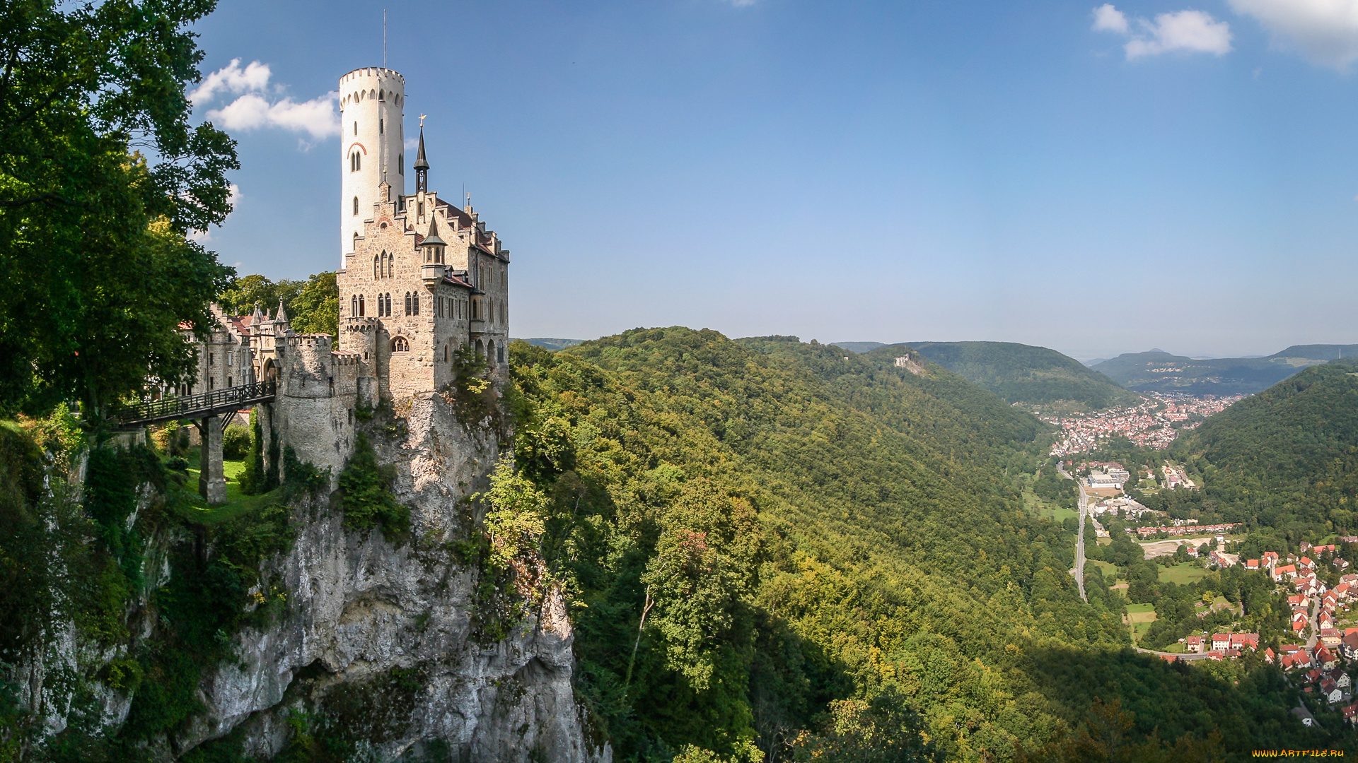 lichtenstein, castle, города, замки, германии, горы, долина, замок