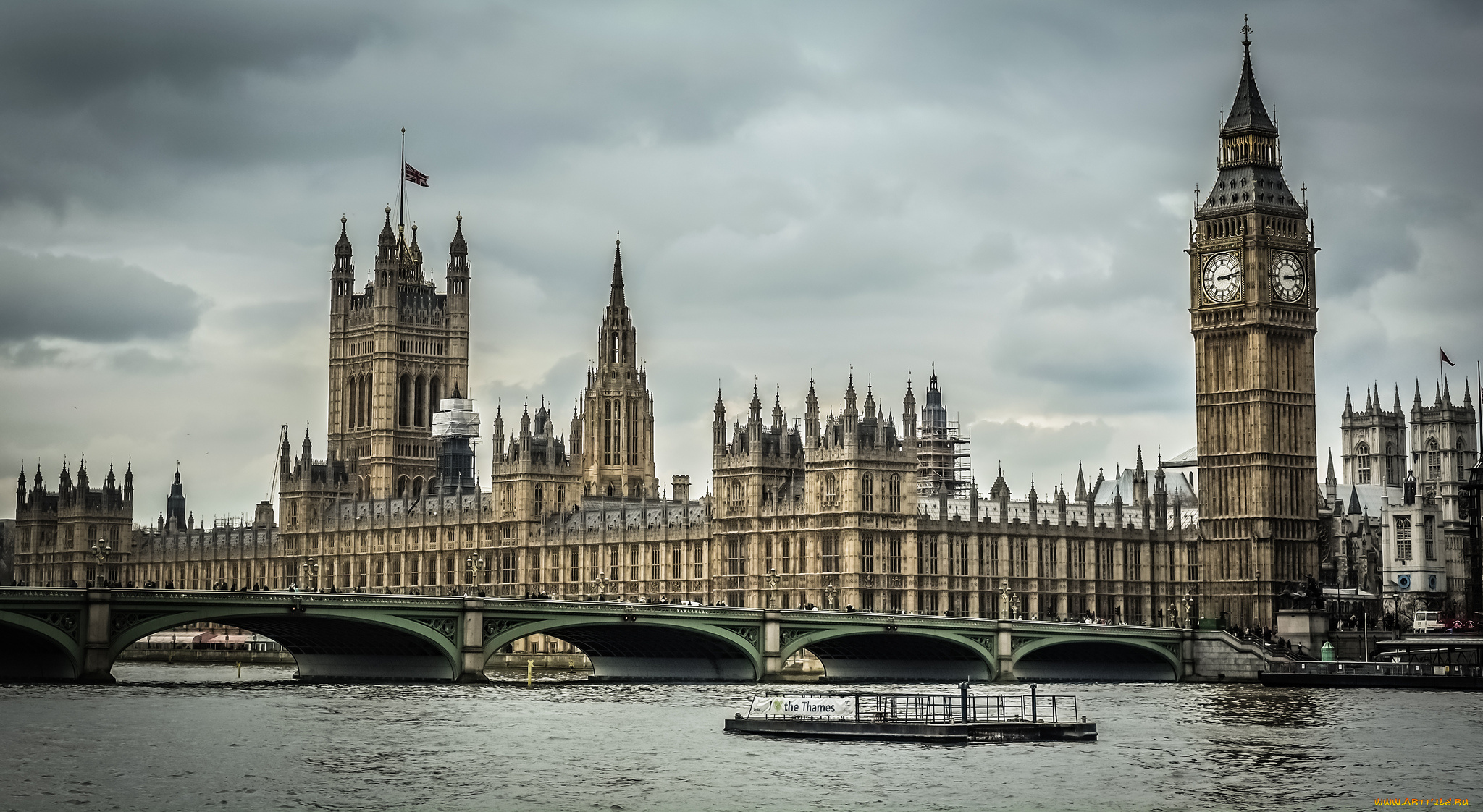 houses, of, parliament, города, лондон, , великобритания, дворец, мост, река