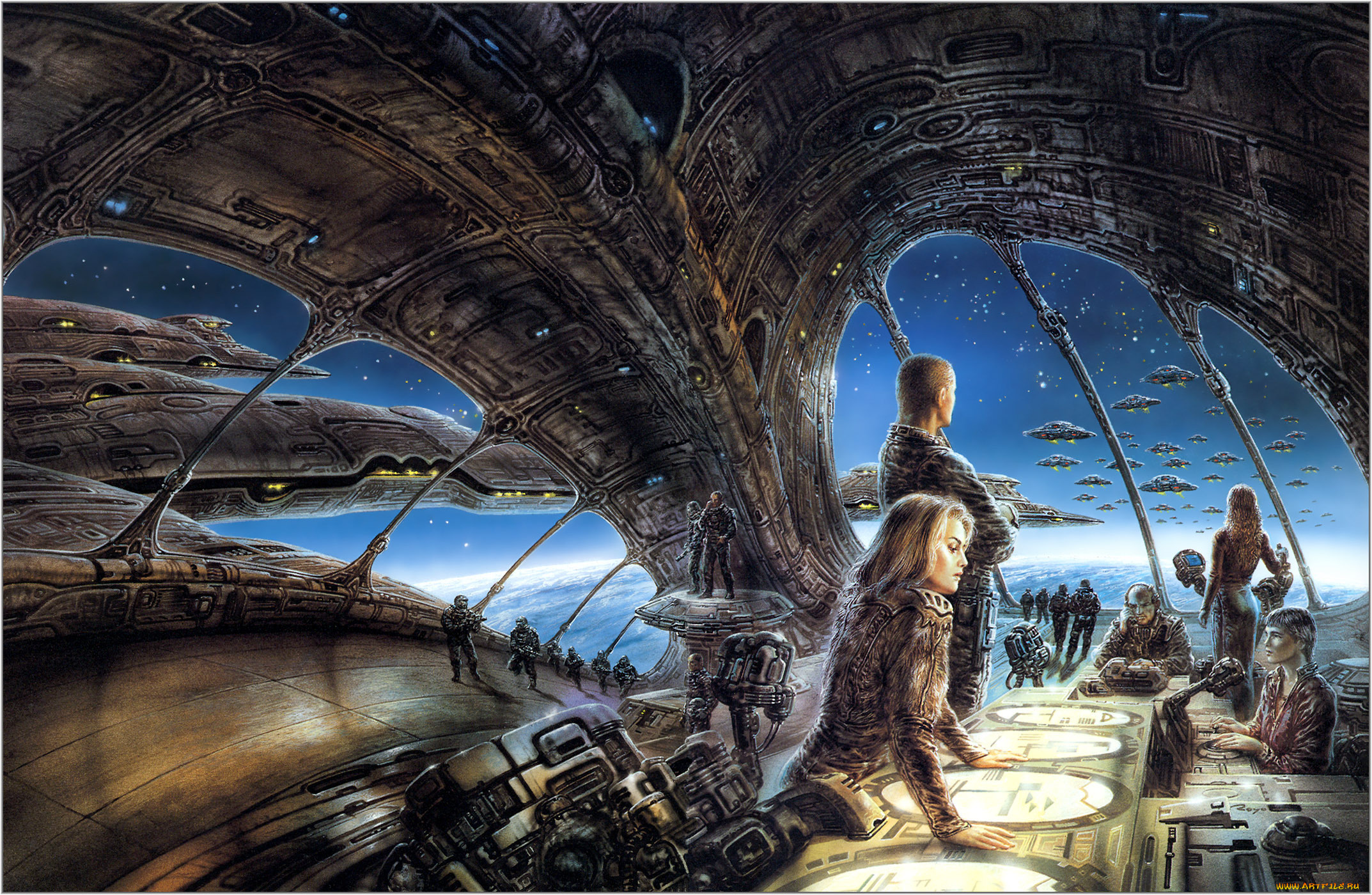 фэнтези, _luis, royo, корабль, the, chantry, guild, luis, royo, арт, планета, девушка, люди, космос