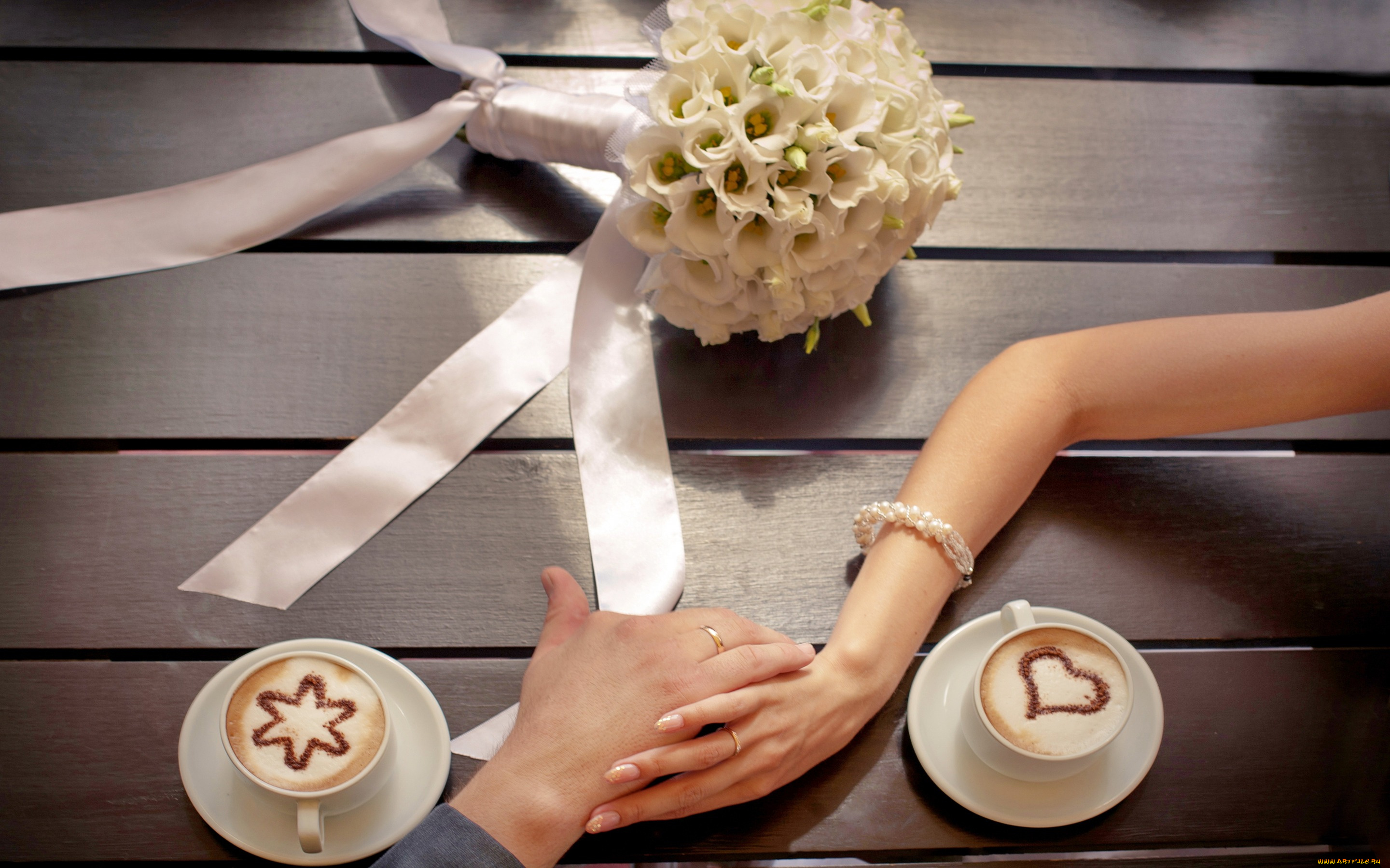 разное, руки, couple, romantic, love, hands, bouquet, wedding, цветы, flowers, любовь, cup, coffee