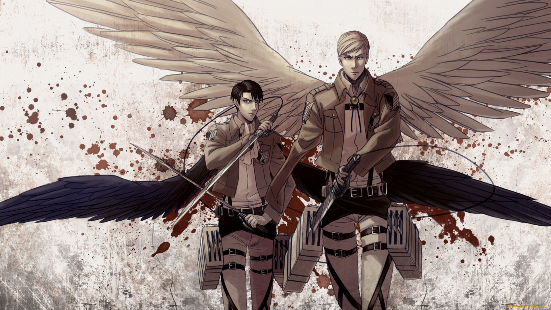 аниме, shingeki, no, kyojin, атака, титанов