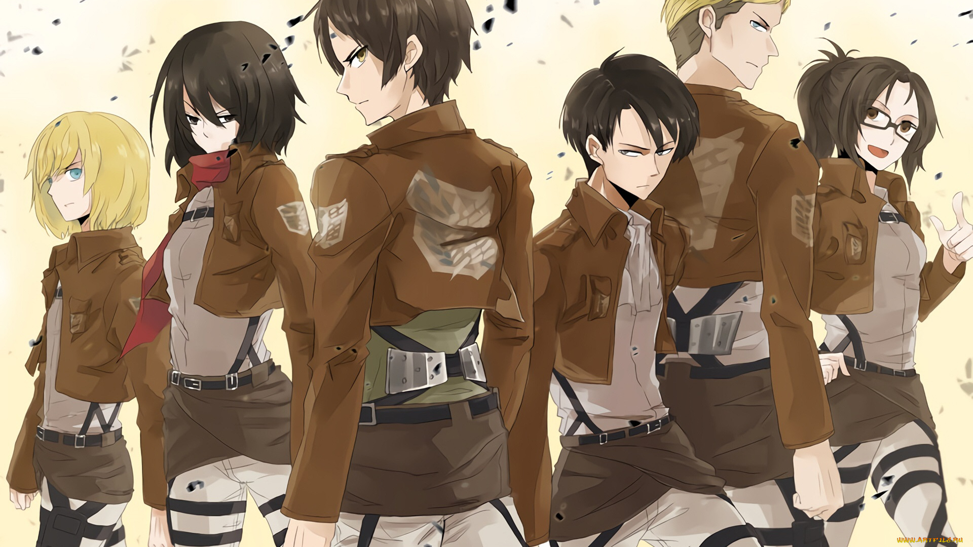 аниме, shingeki, no, kyojin, атака, титанов