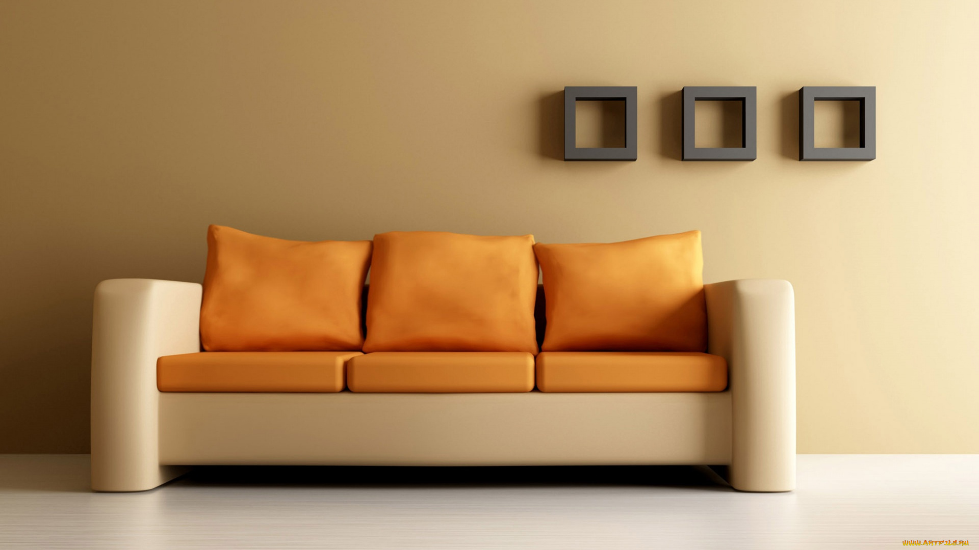 3д, графика, realism, реализм, стена, диван