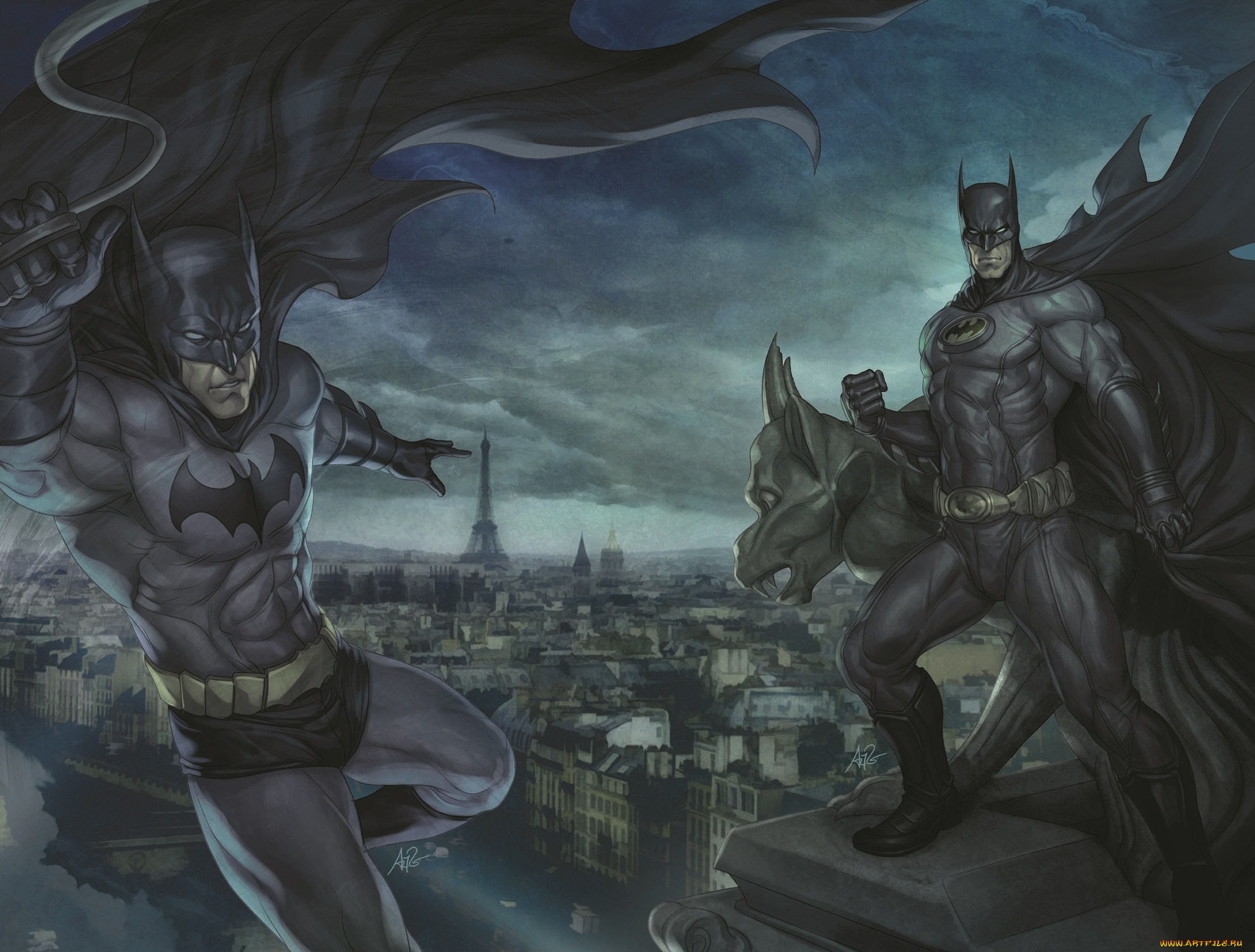 stanley, lau, artgerm, фэнтези, люди, batman, город