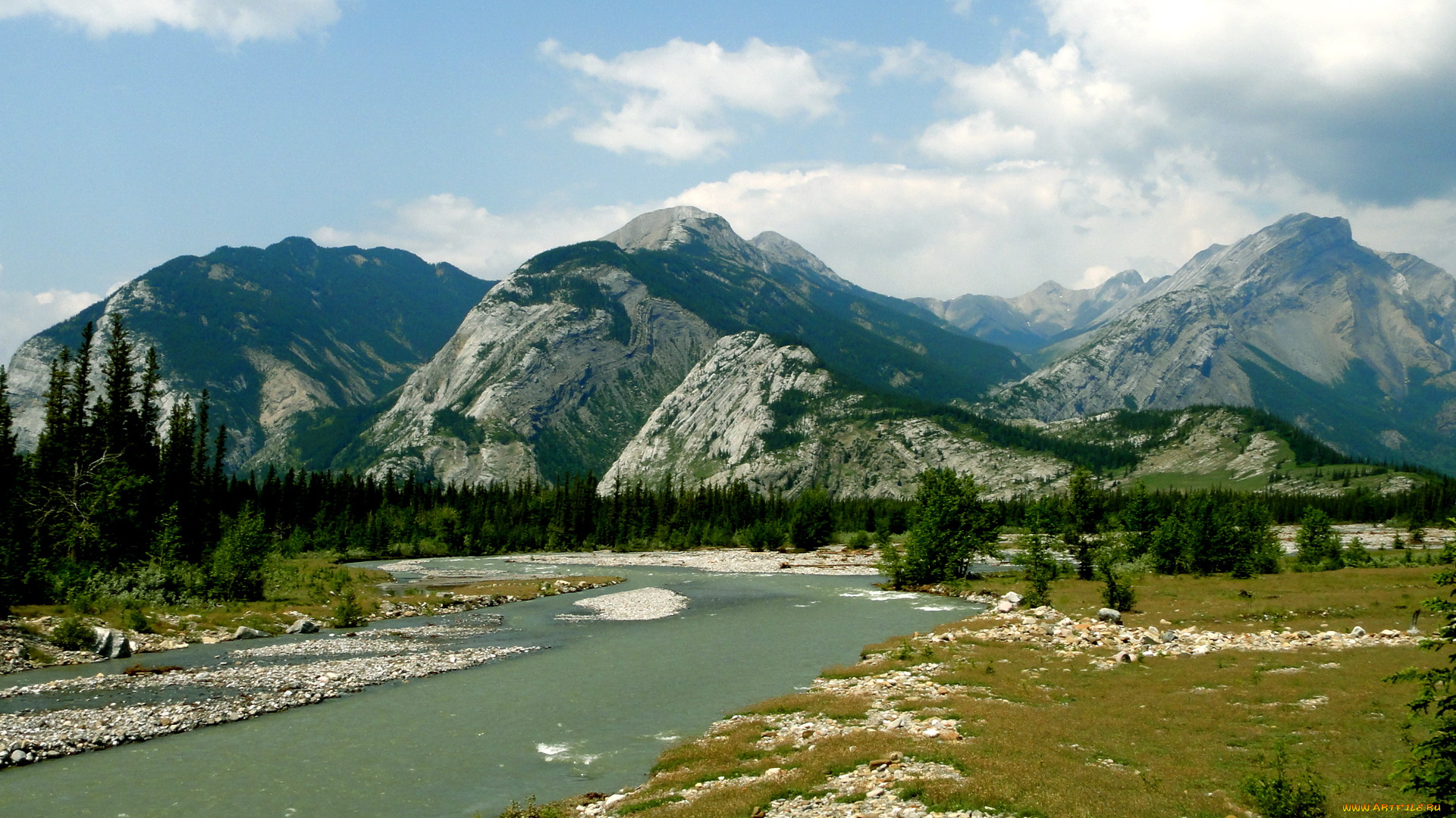 jasper, national, park, canada, природа, реки, озера, горы, река, парк