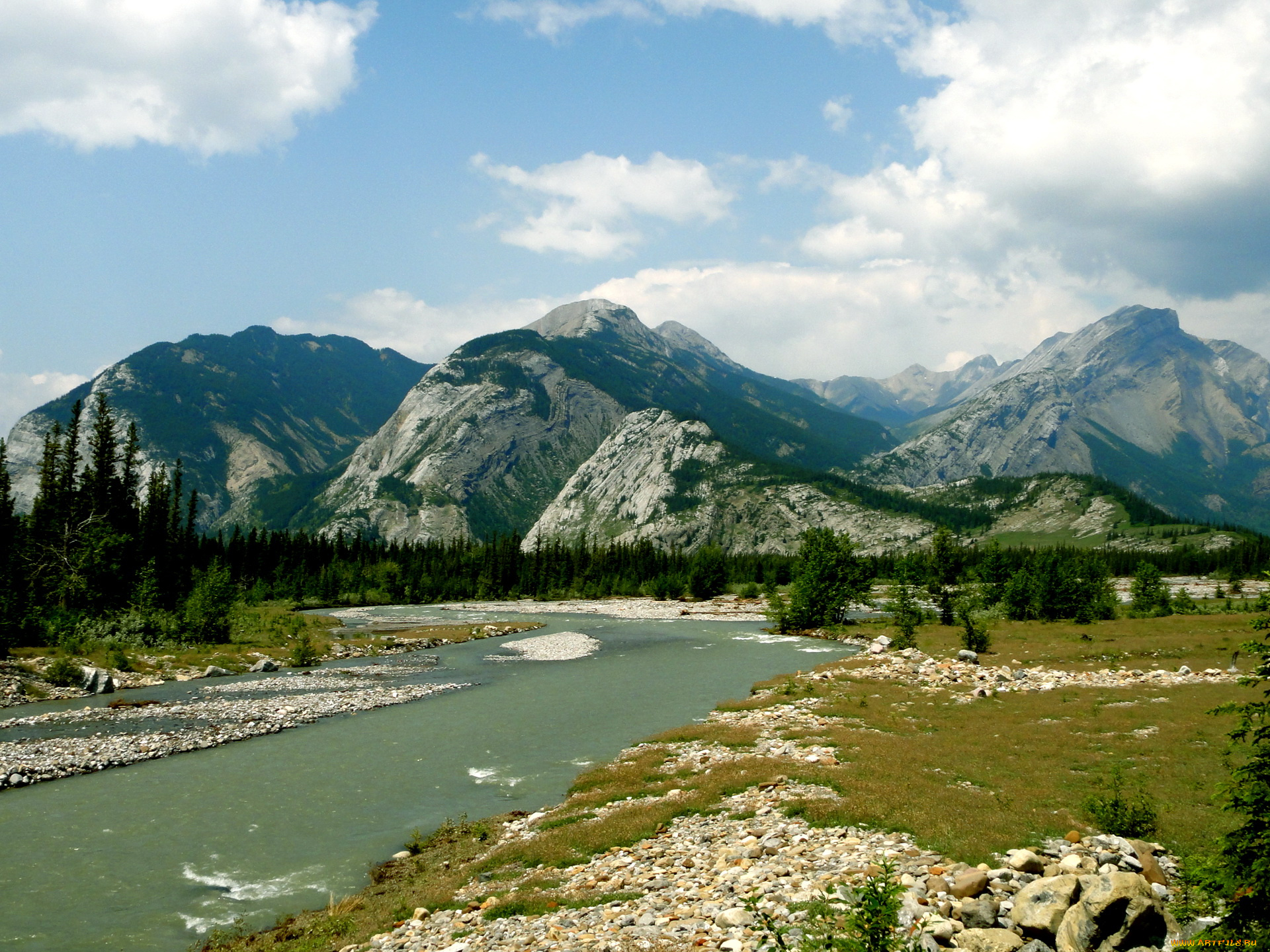 jasper, national, park, canada, природа, реки, озера, горы, река, парк