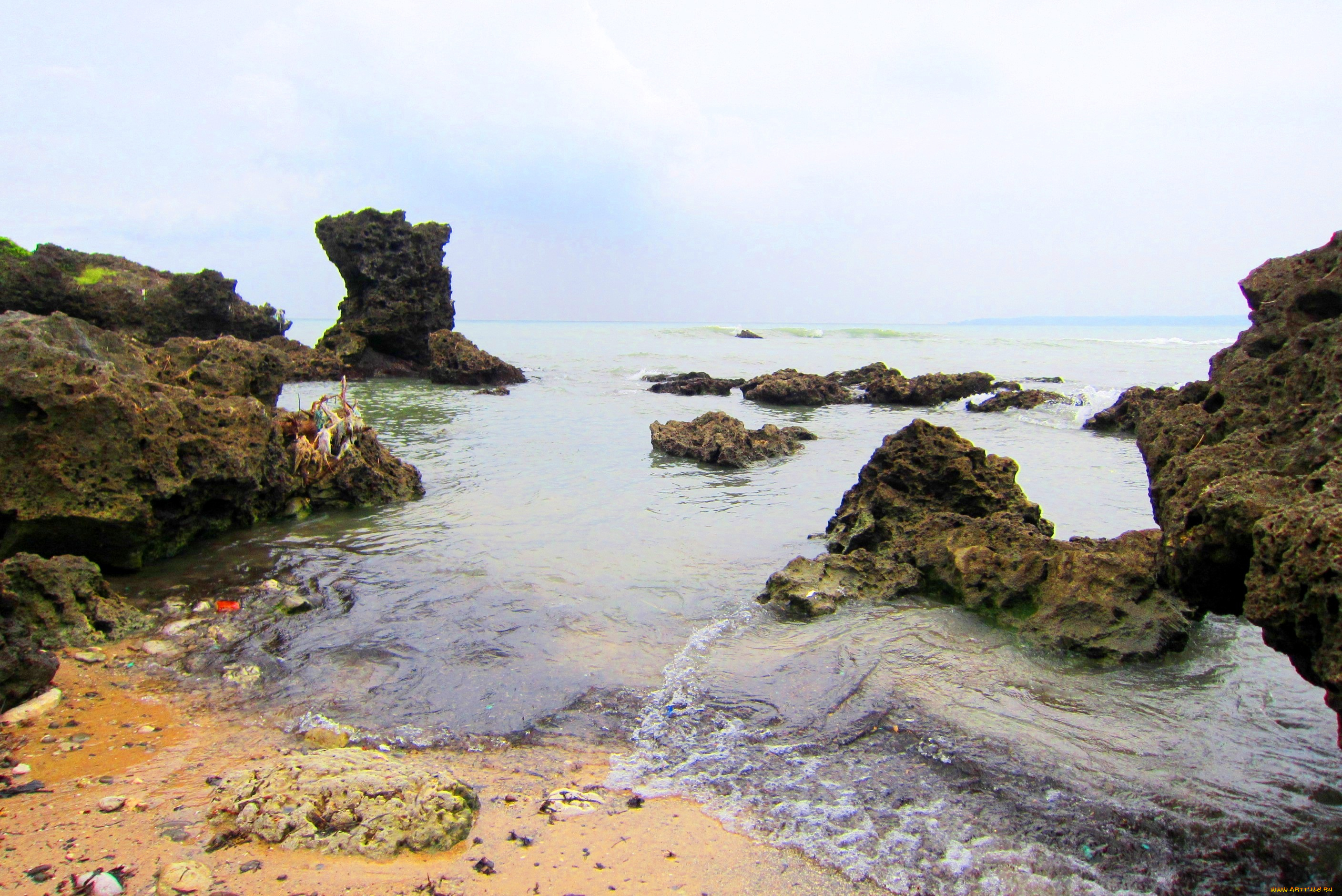 the, reefs, and, beach, природа, побережье, море, пляж, скалы