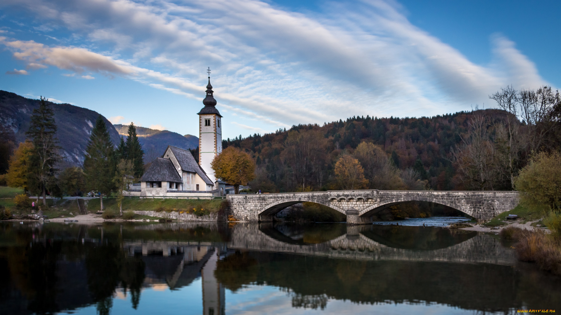 bohinj, lake, slovenia, города, -, мосты, bohinj, lake