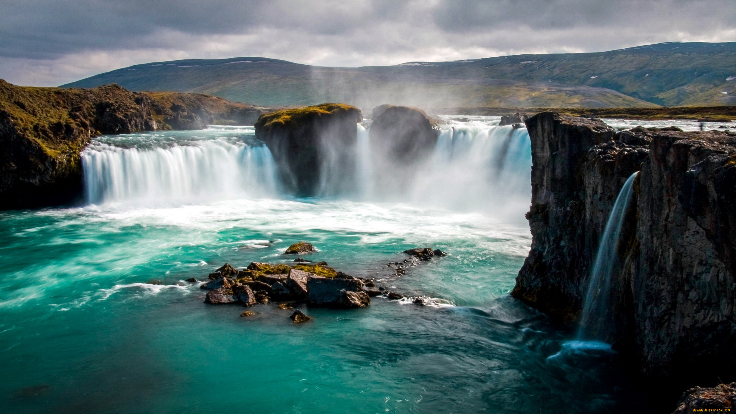 gooafoss, waterfall, iceland, природа, водопады, gooafoss, waterfall