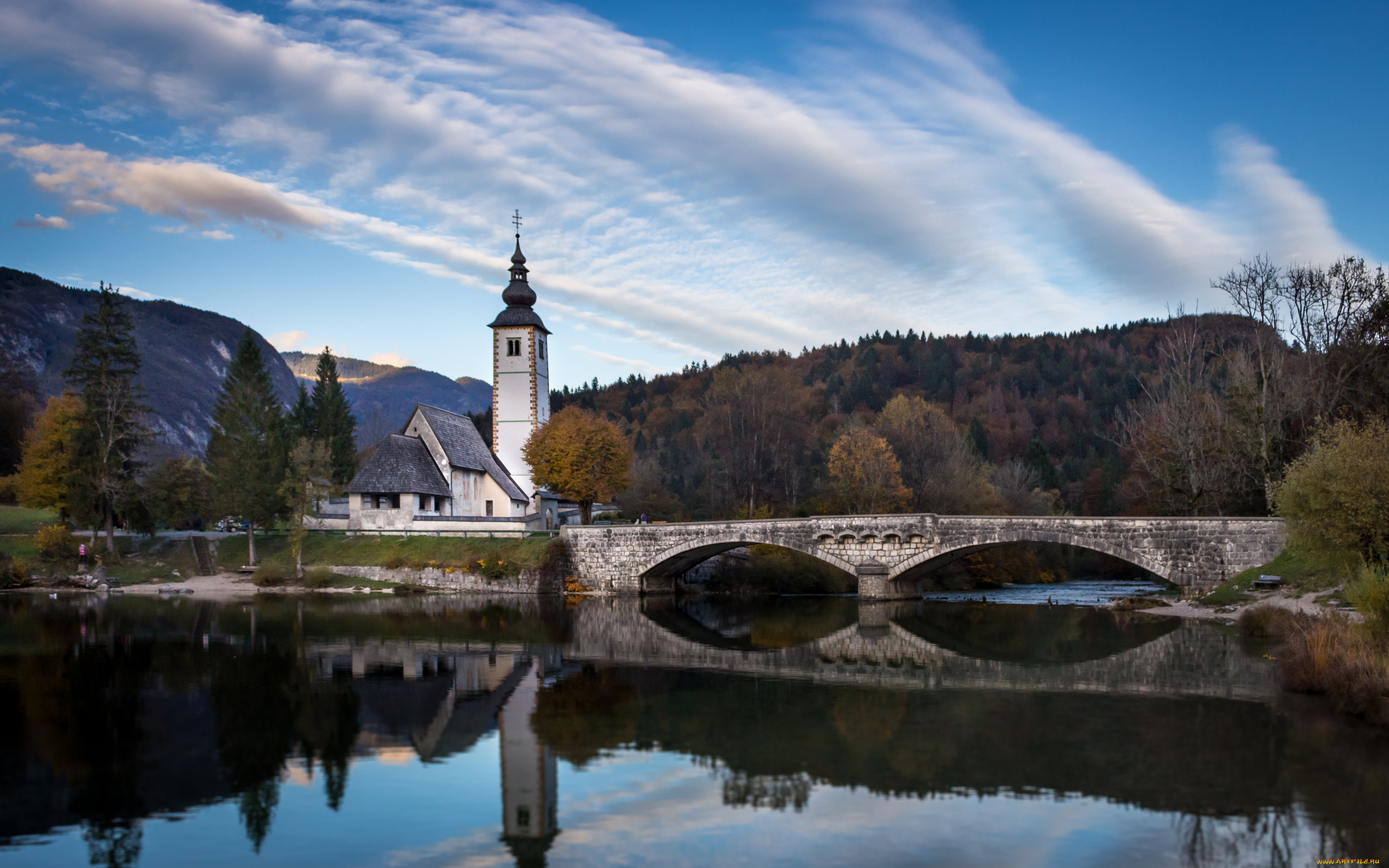 bohinj, lake, slovenia, города, -, мосты, bohinj, lake