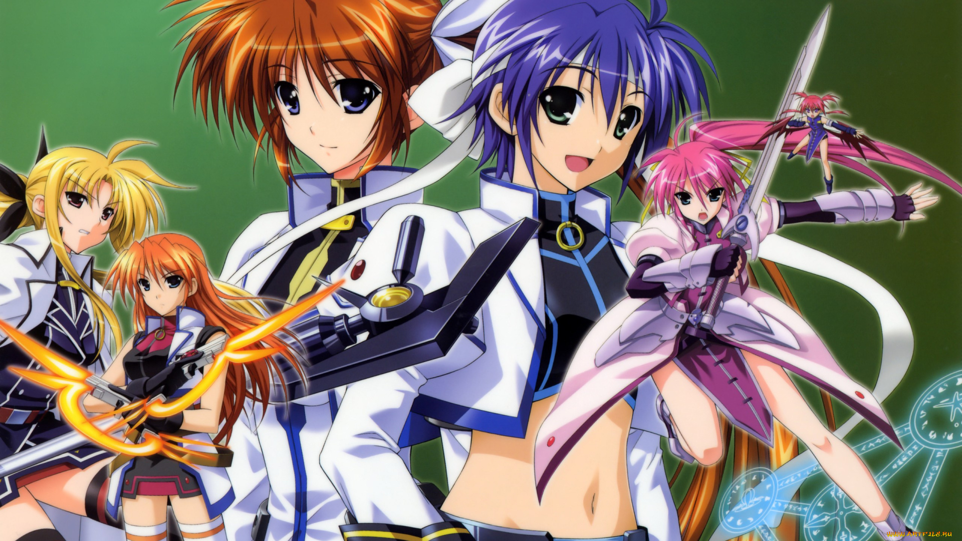 mahou, shoujo, lyrical, nanoha, аниме