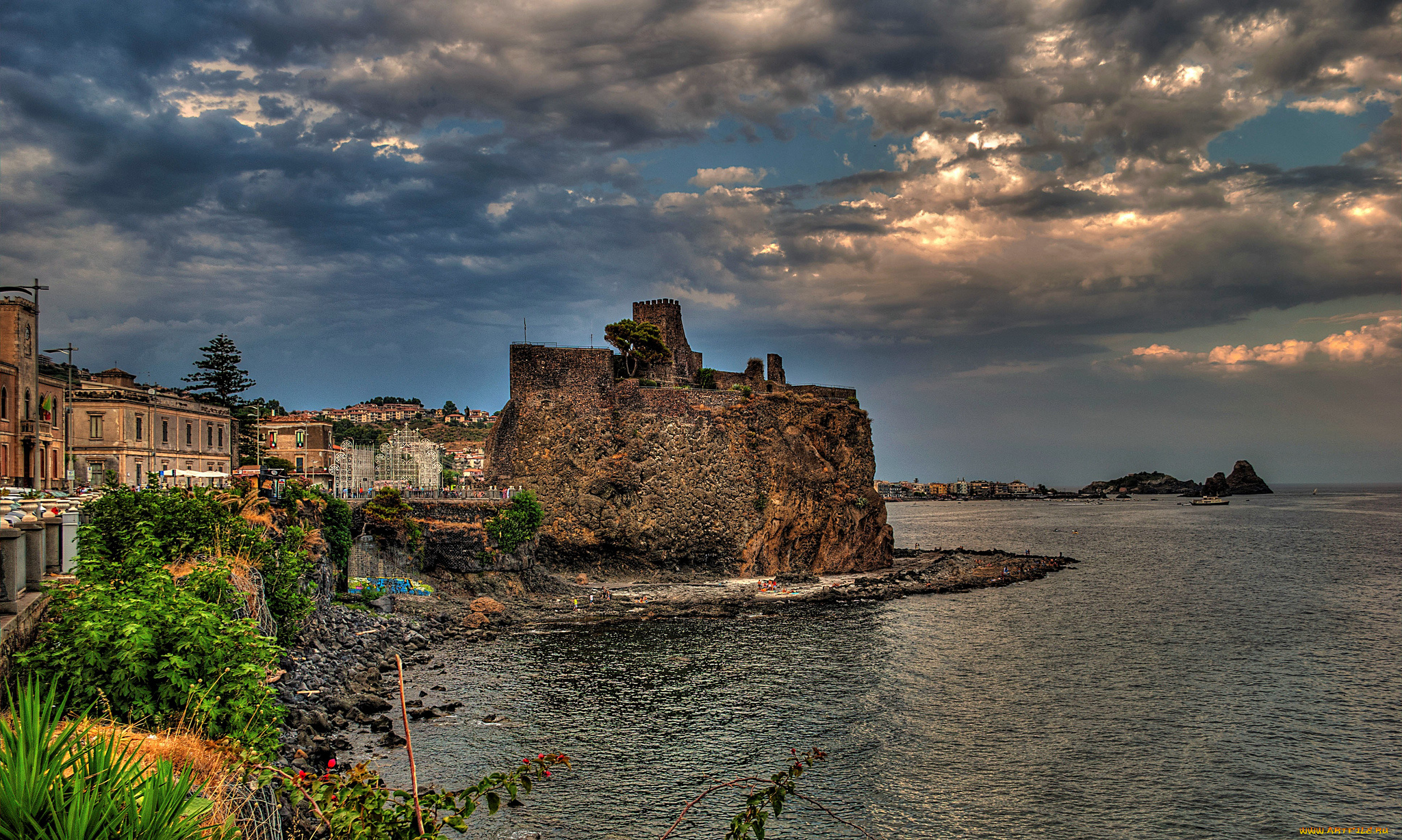 aci, castello, sicily, italy, города, улицы, площади, набережные, сицилия, ачи-кастелло, скала, италия, средиземное, море, замок, побережье