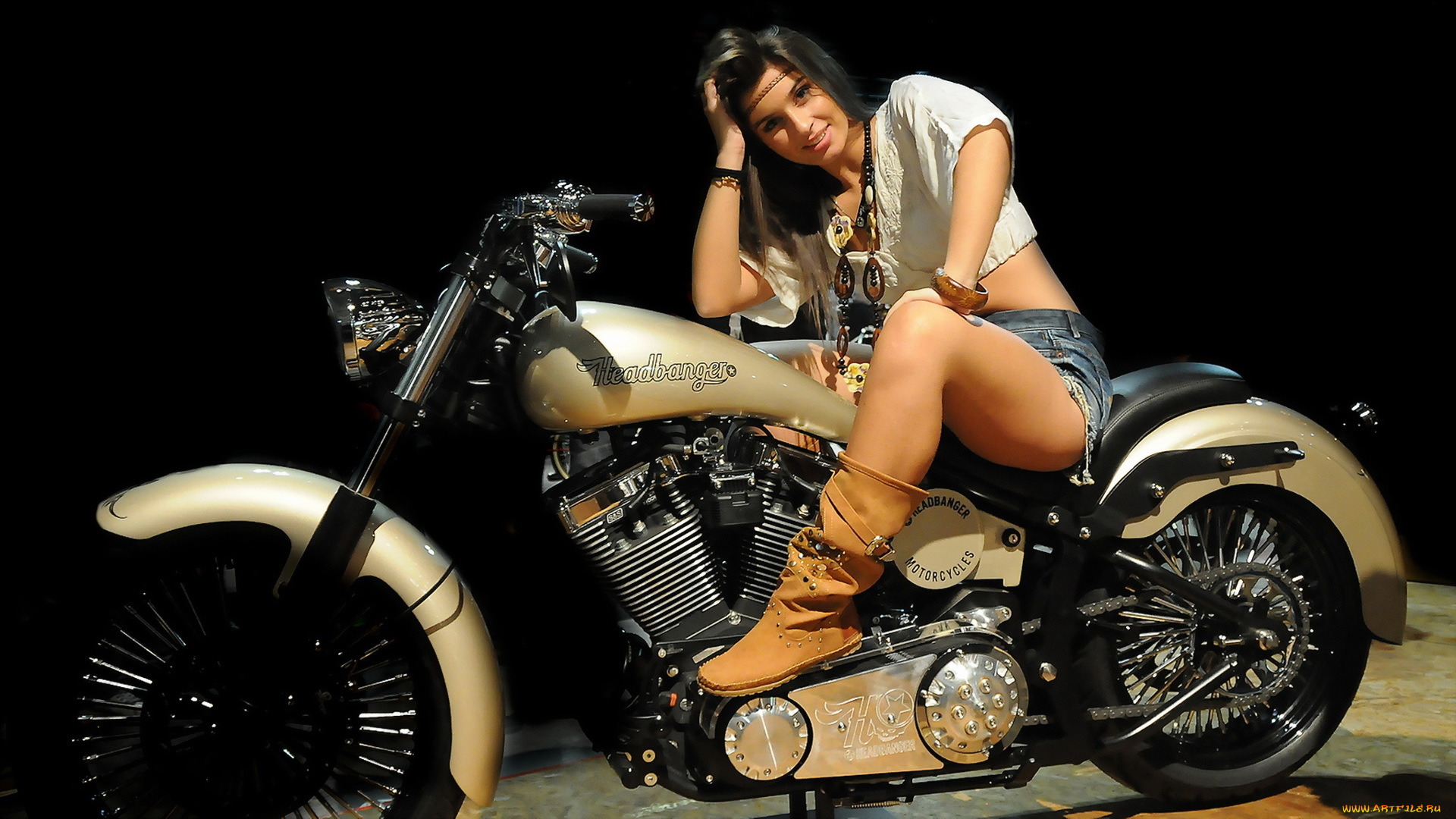 мотоциклы, мото, с, девушкой, взгляд, мотоцикл, девушка