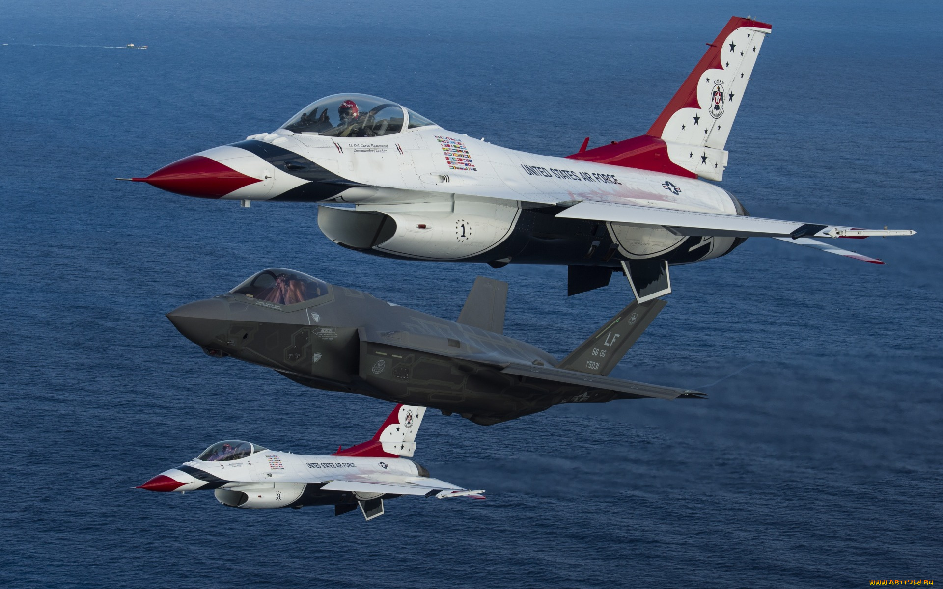 авиация, боевые, самолёты, f-16, истребители, f-35a, thunderbird, fighting, falcon