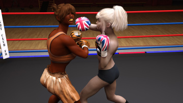 Картинка 3д+графика спорт+ sport грудь фон бокс ринг взгляд девушки
