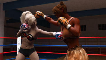 Картинка 3д+графика спорт+ sport грудь фон взгляд девушки бокс ринг