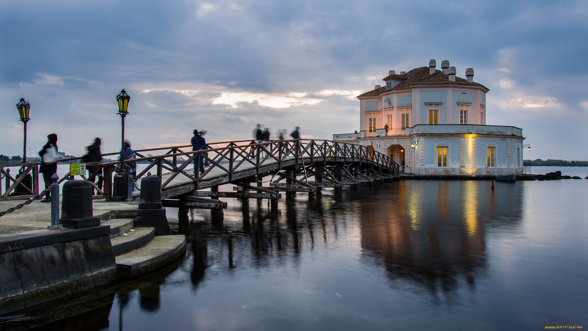 casina, naples, italy, города, -, улицы, , площади, , набережные, огни, пейзаж, озеро, фусаро, мост, неаполь, campania, италия