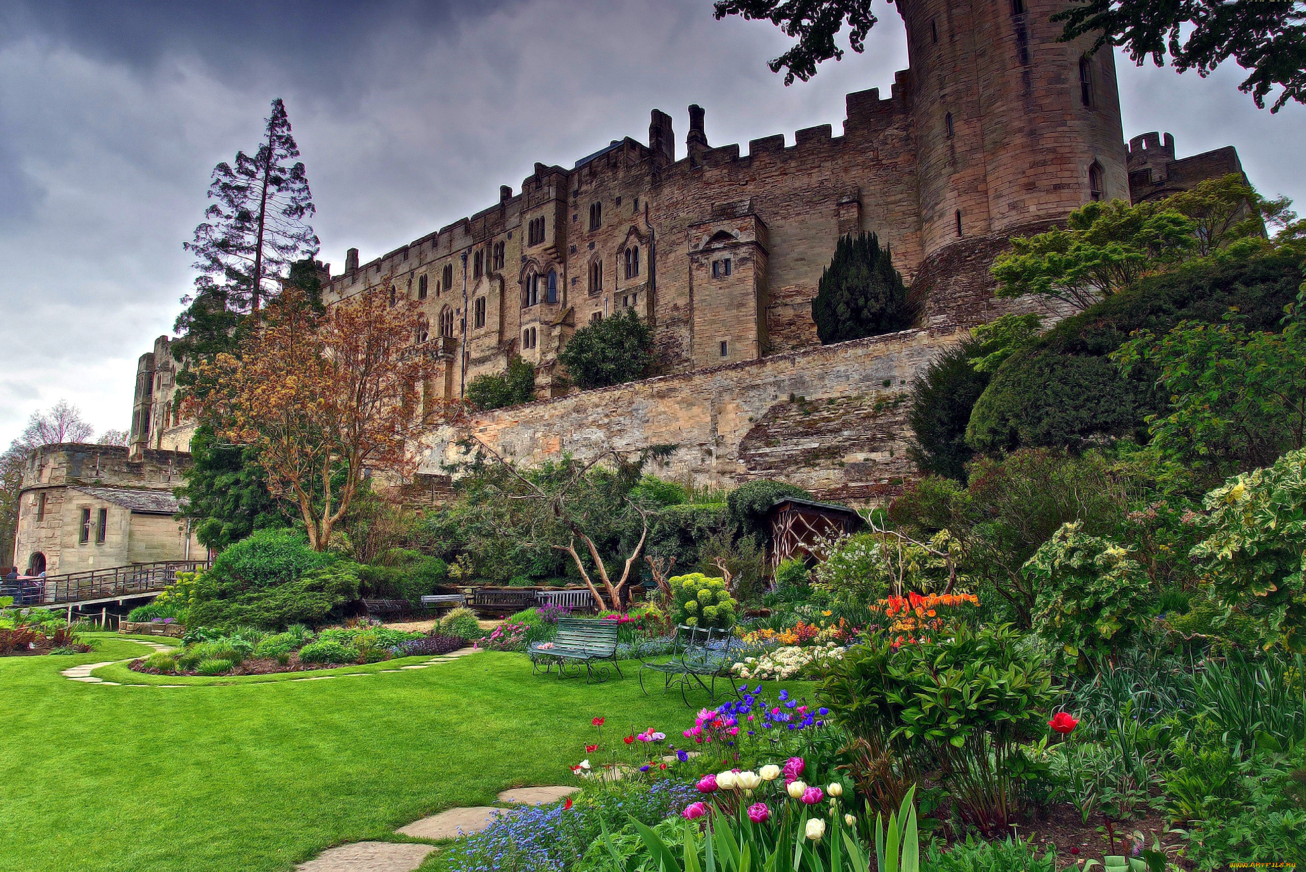 warwick, castle, города, замки, англии, warwick, castle