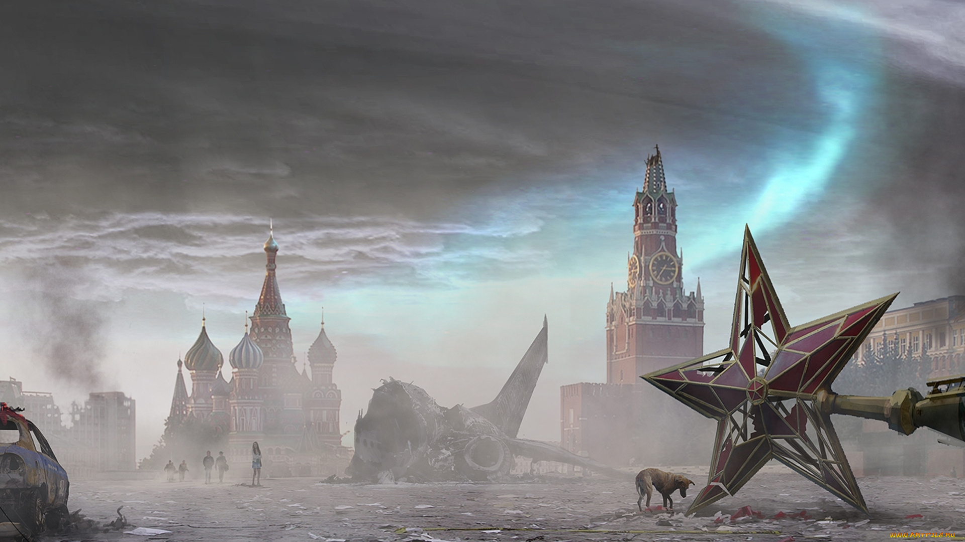 фэнтези, иные, миры, времена, апокалипсис, красная, площадь, кремль, москва