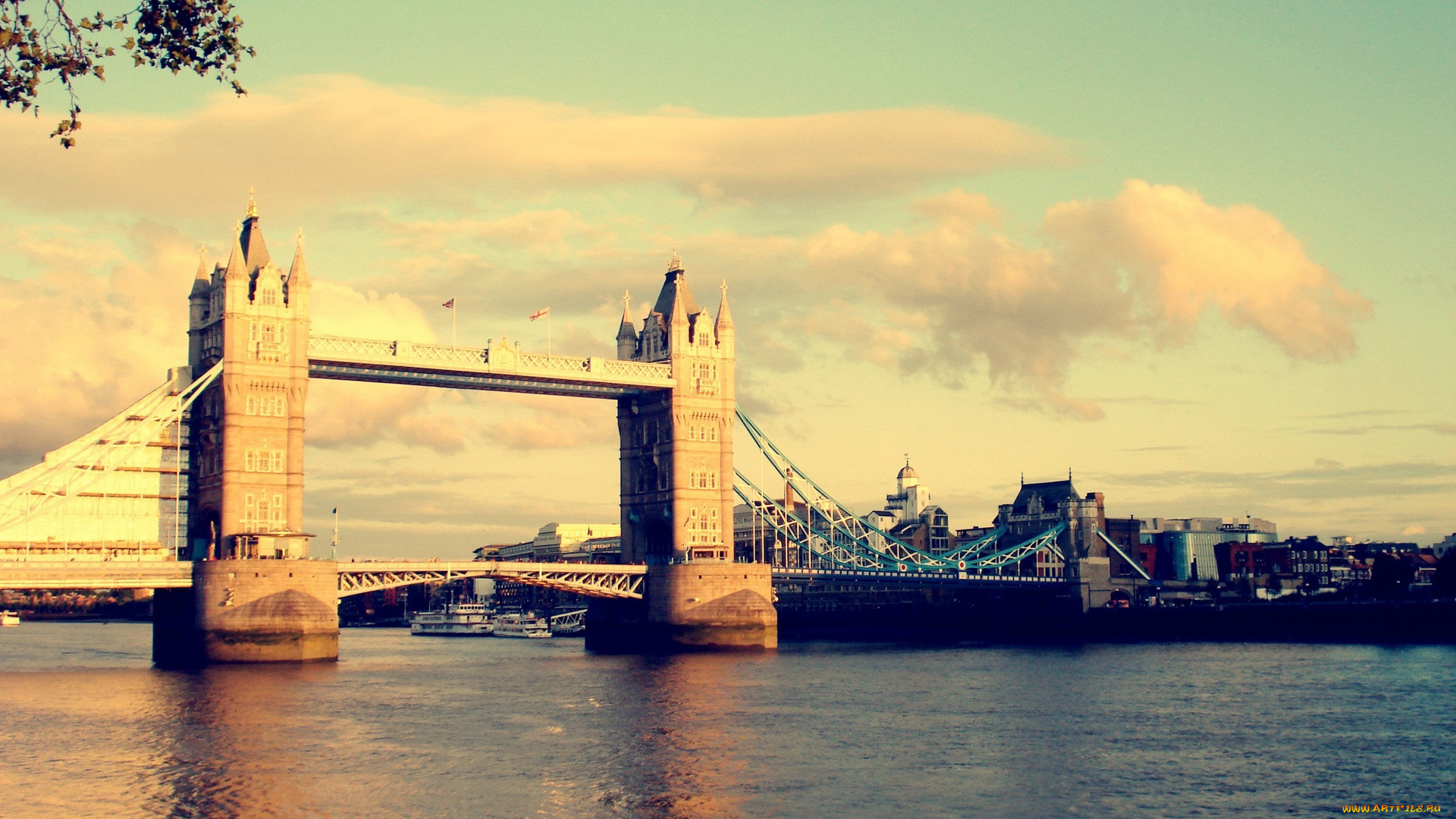 города, лондон, великобритания, река, мост