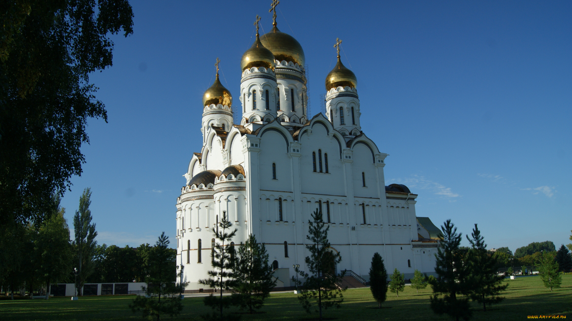 города, православные, церкви, монастыри, трава, небо, собор, деревья