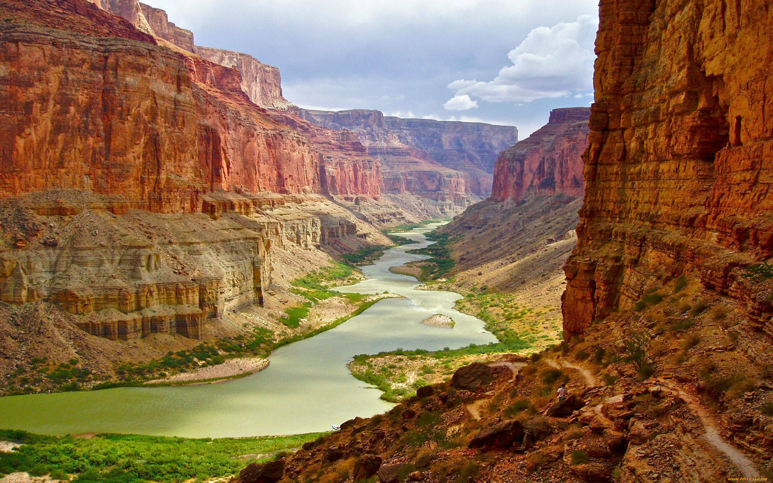 природа, реки, озера, green, orange, the, grand, canyon, arizona