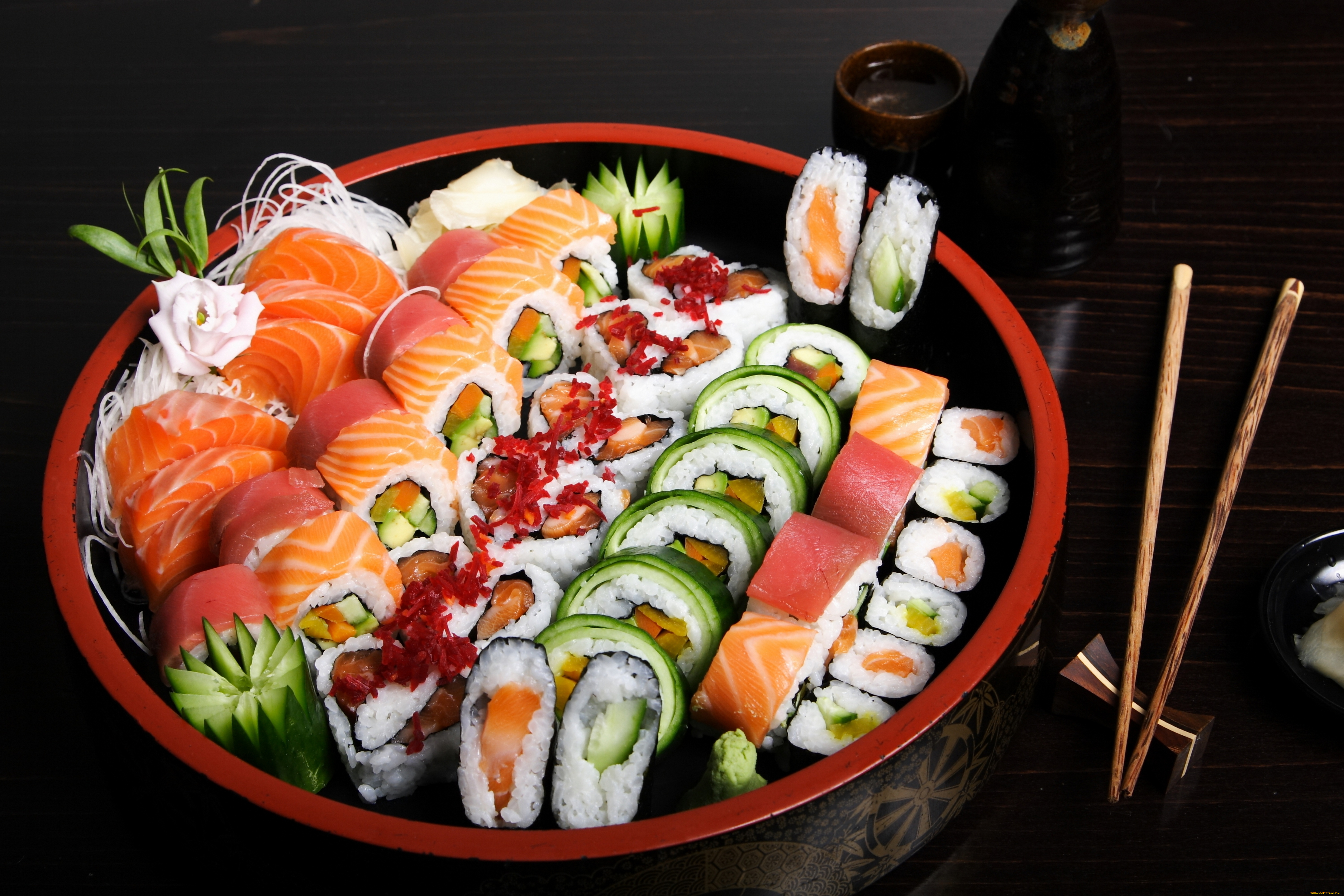 еда, рыба, морепродукты, суши, роллы, японская, кухня