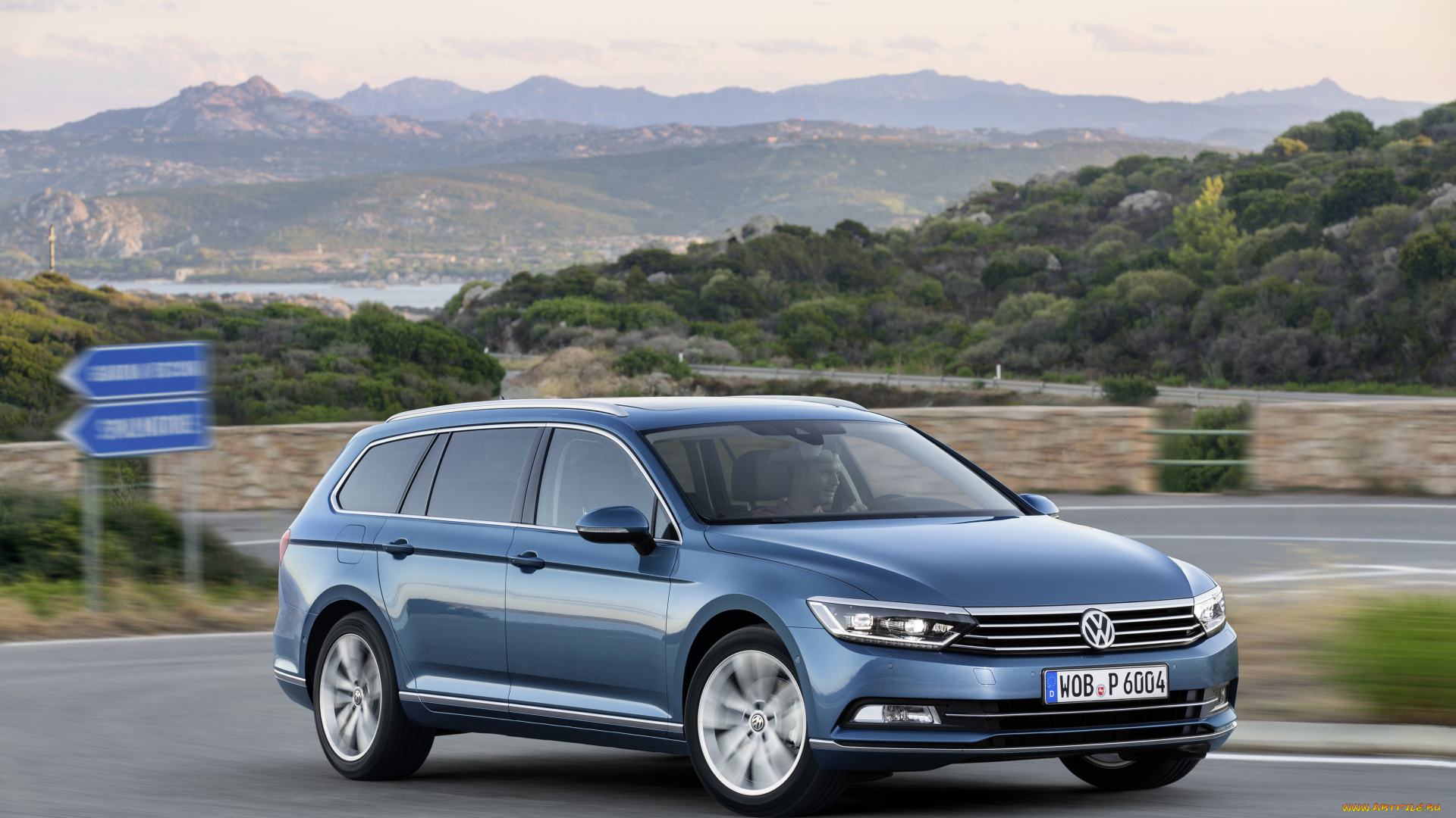 автомобили, volkswagen, синий, 2014г, passat, variant, highline, b8