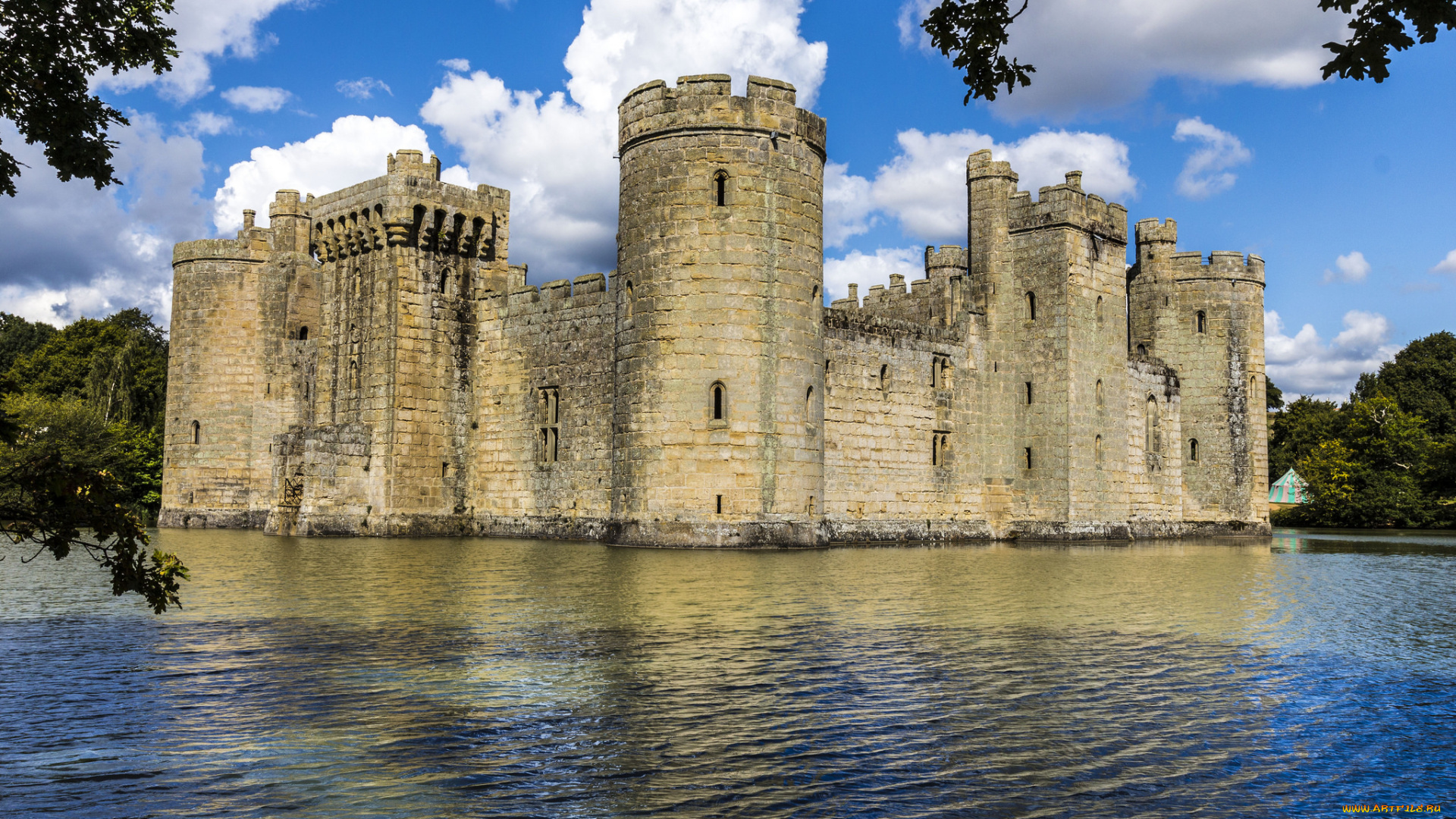 bodiam, castle, города, замки, англии, замок